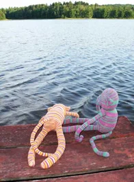 Olie also loves to swim, even when the water’s FREEZING! Here he tries to convince Marzipan that the water’s fine, just don’t step on the ice cubes! 