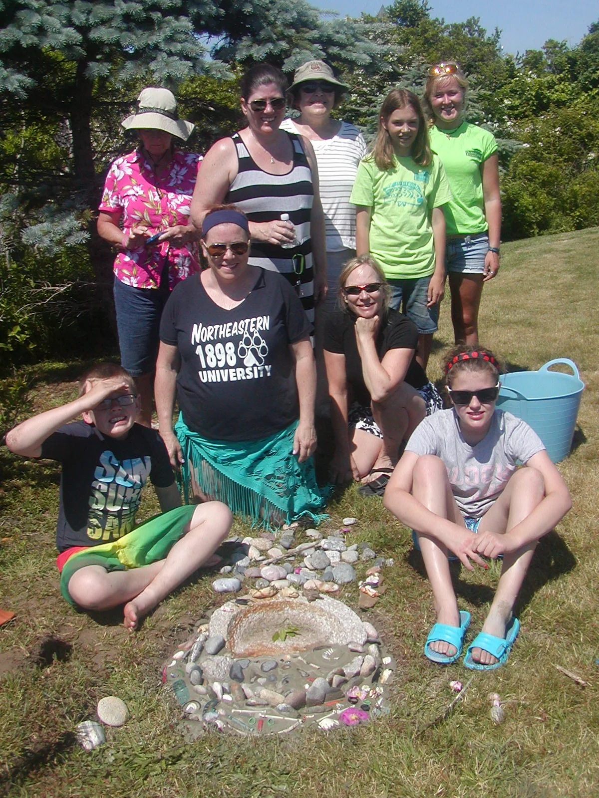  Thursday's Stepping Stone program improvised and created a basin for the water pump. 6/25/15 