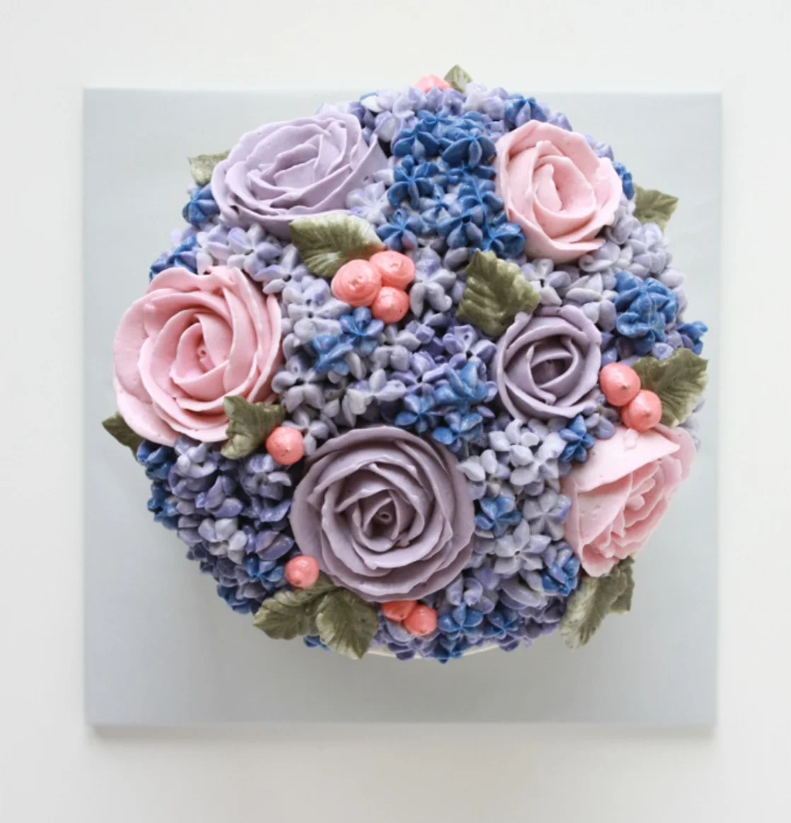 Hydrangea And Roses Buttercream Cake Eat Cake Be Merry Custom Cakes For Merry Occassions