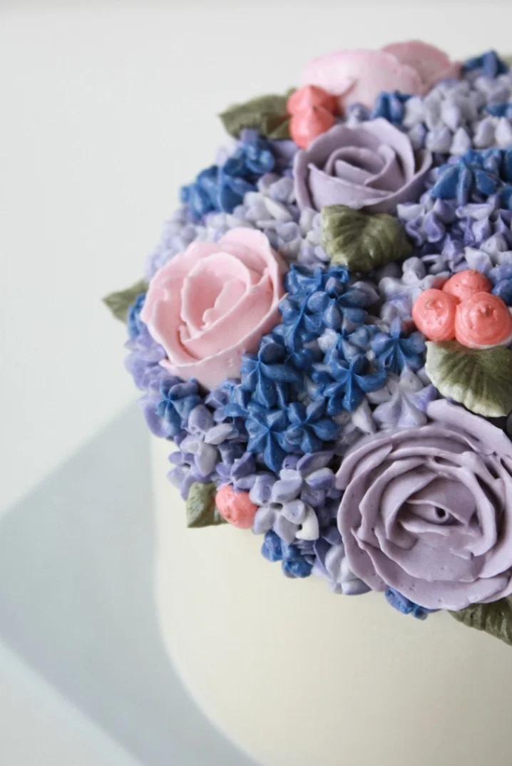 Hydrangea And Roses Buttercream Cake Eat Cake Be Merry Custom Cakes For Merry Occassions