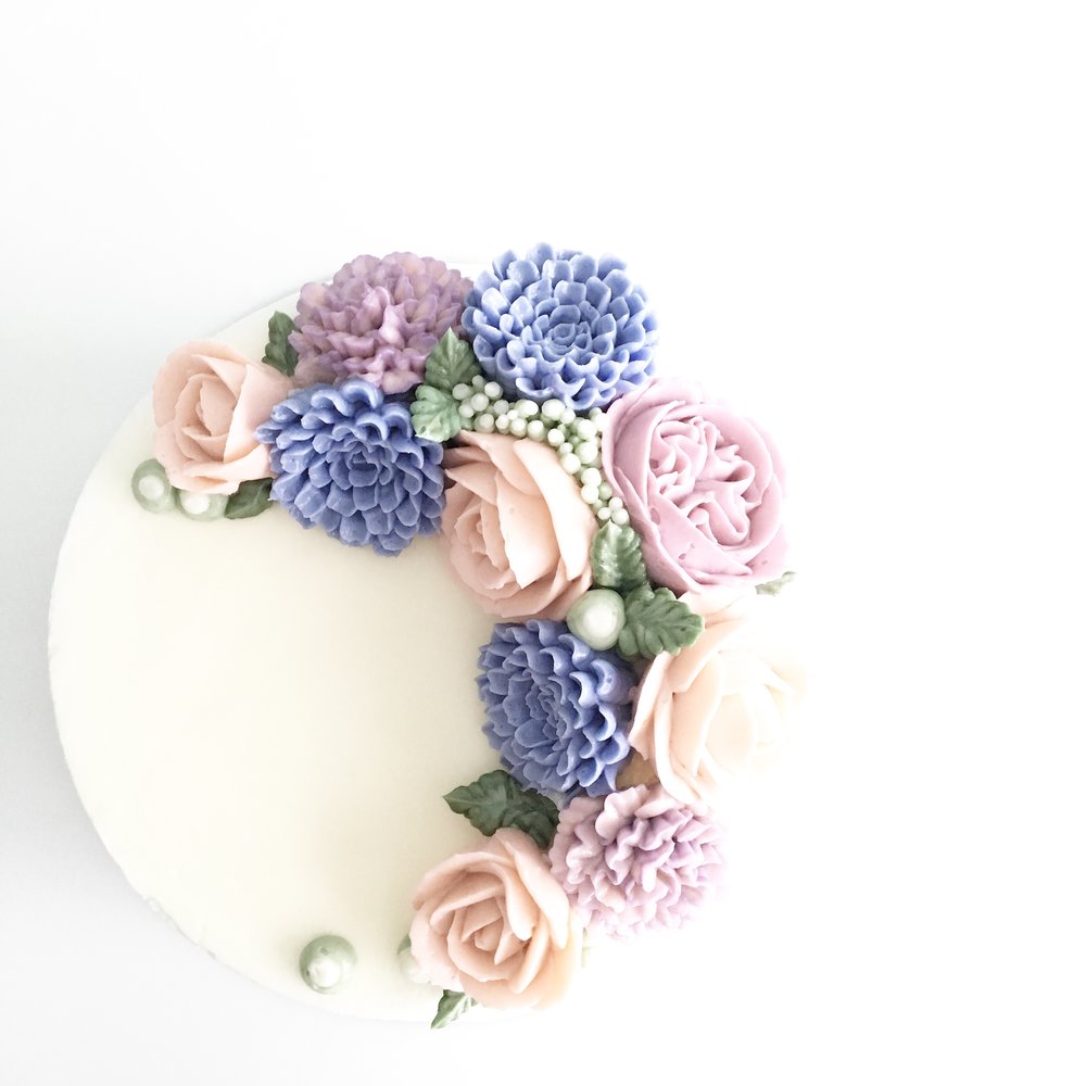 Buttercream Flower Cake: Purples and Pink — Eat Cake Be Merry
