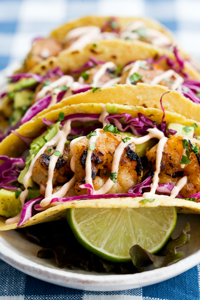 Wonderbaarlijk Recipe: Honey Lime Tequila Shrimp Tacos with Avocado, Purple Slaw IM-93