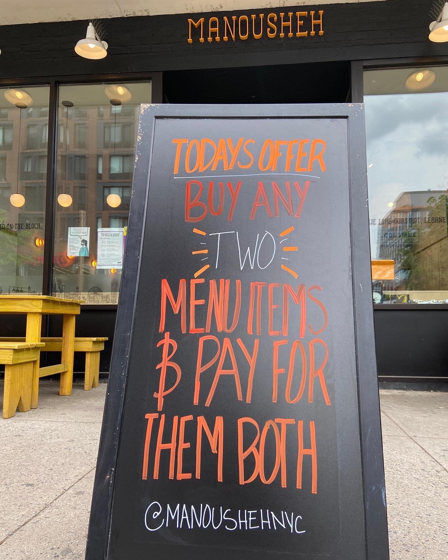 Have you seen our offer for today? That's right, buy any two menu items and pay for them both!😂⁠⁠