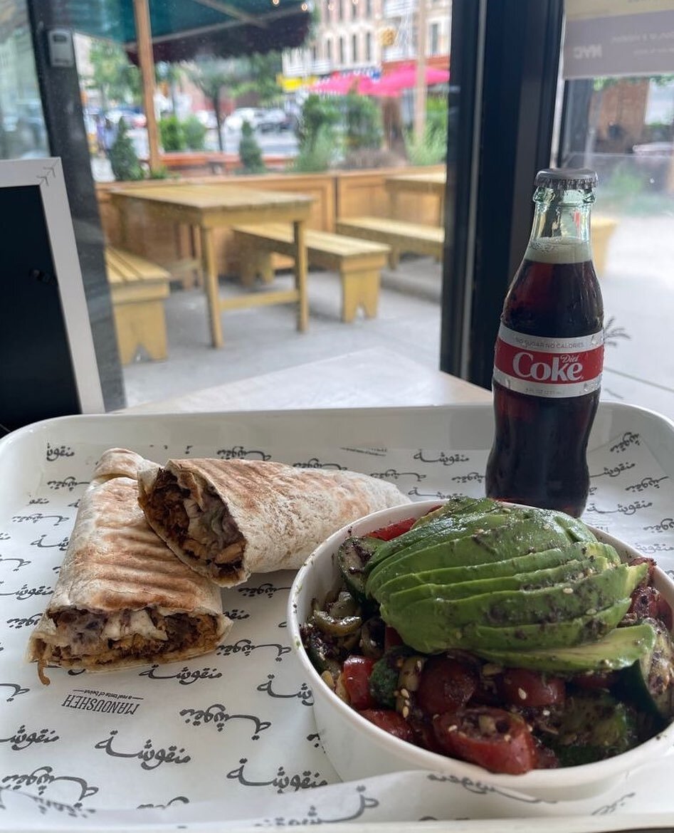 Did you know you can make a combo meal for just six dollars more? It includes your manousheh or Freekeh platter, a half size salad and beverage of your choice!⁠⁠