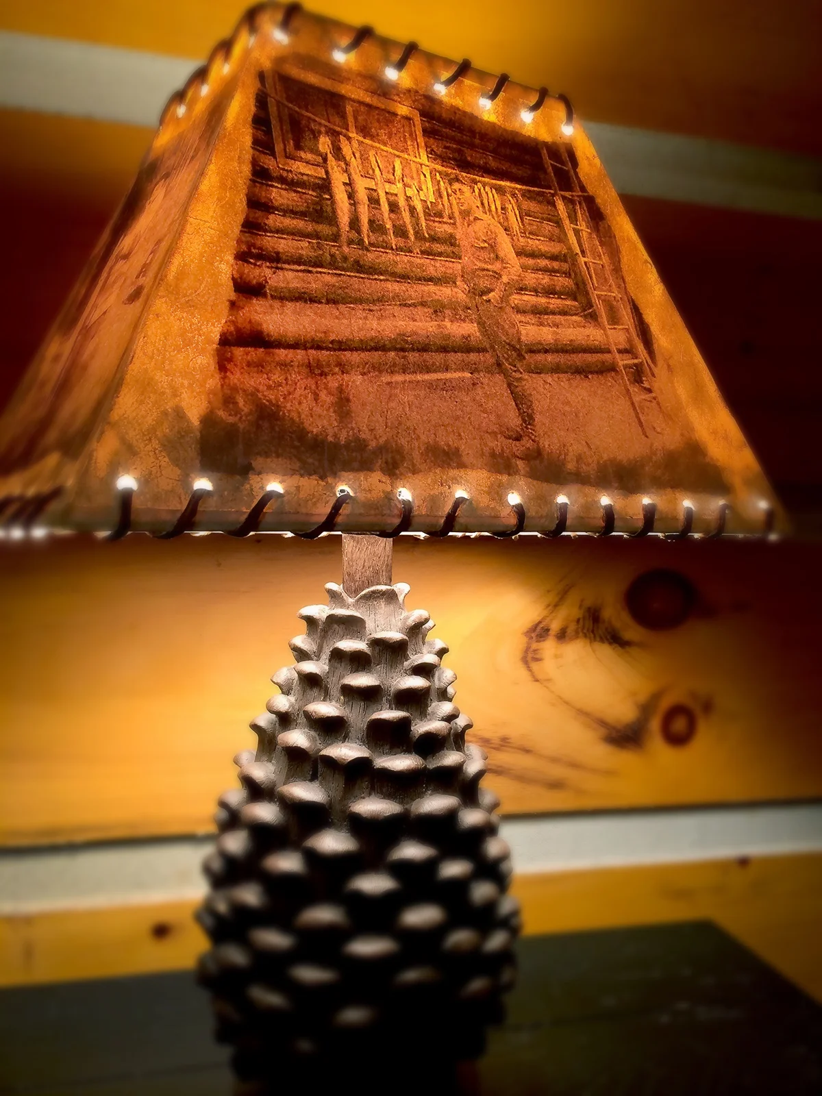  Custom lamp shade for lake home. 