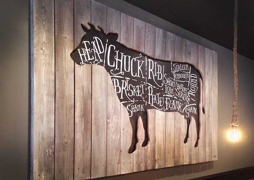  Custom steer art—8' wide x 5'-6" high. 