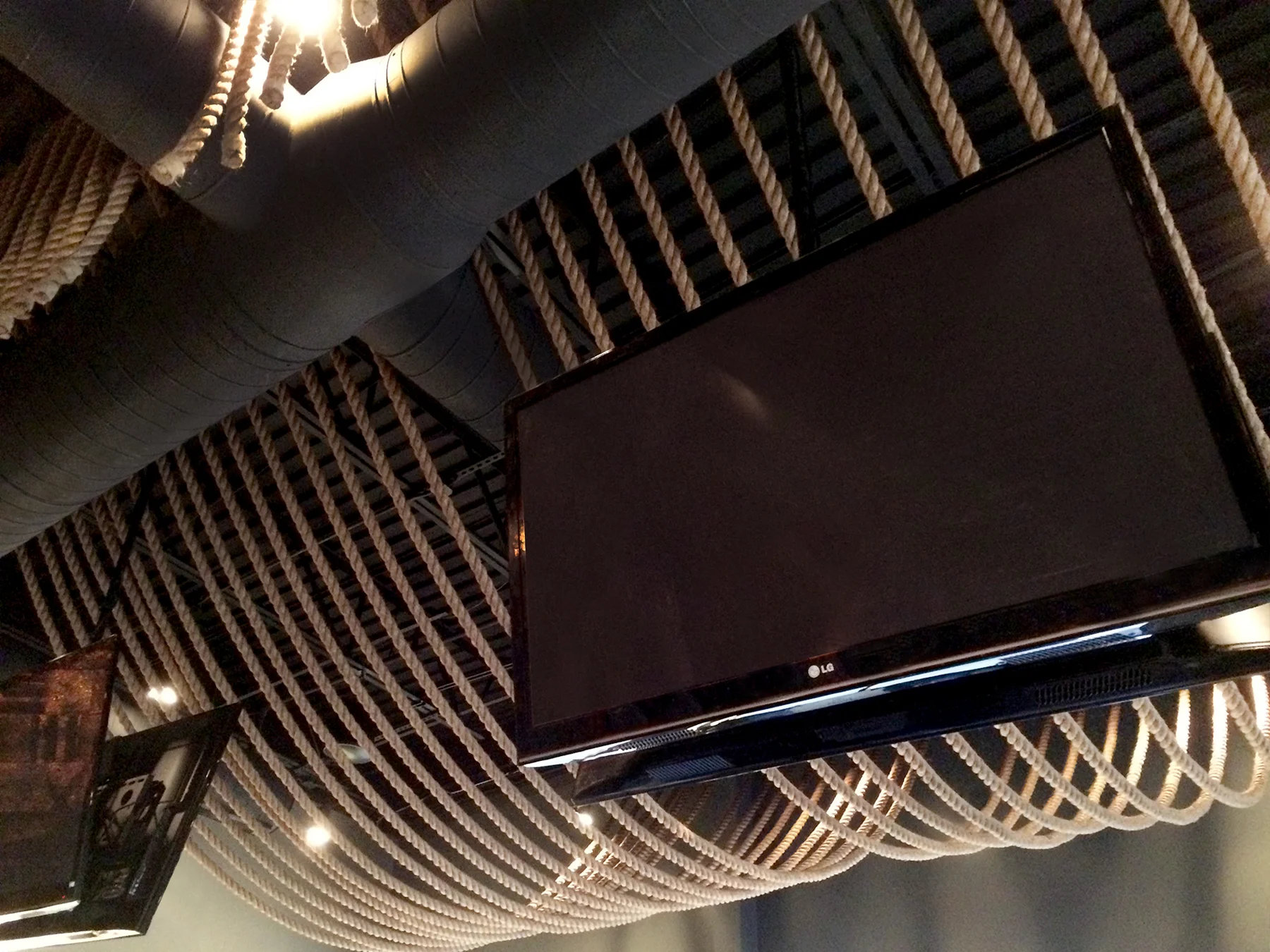  The Butcher &amp; Bottle Gastro Pub rope ceiling. 