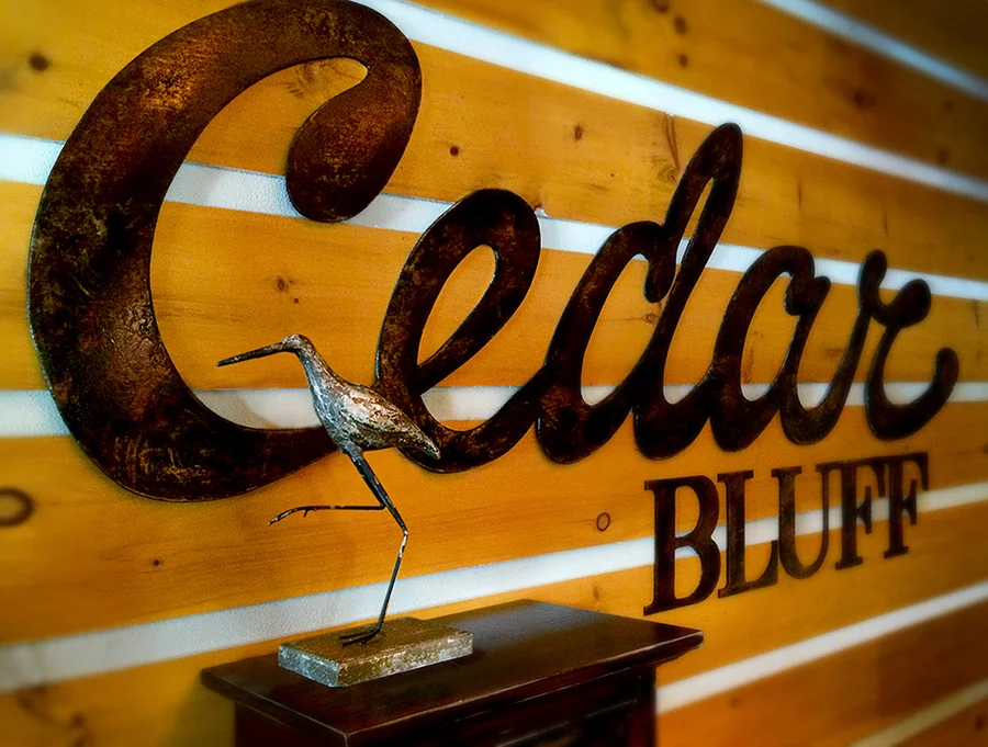  Hand-cut &amp; painted&nbsp;wood lettering. 