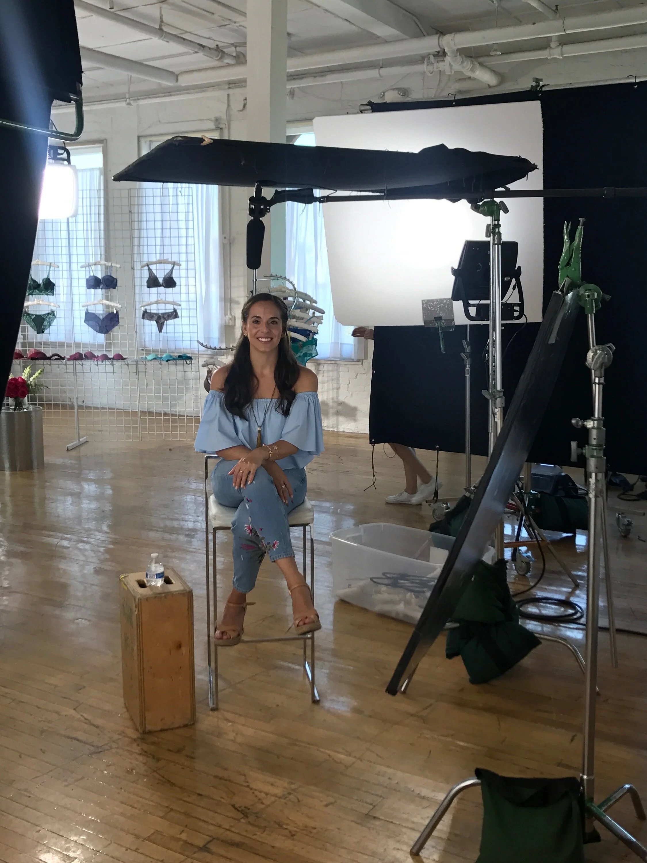 On set of the Adore Me commercial as Spokesperson