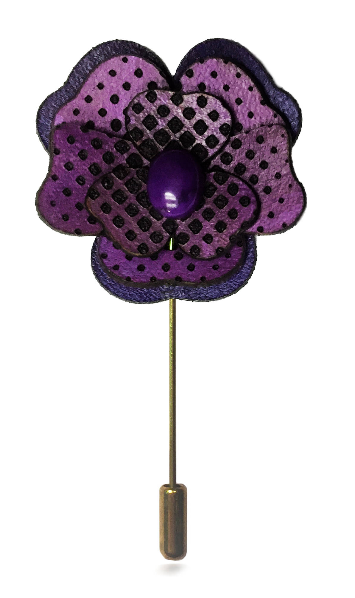 3D Engraved Flower Lapel Pin