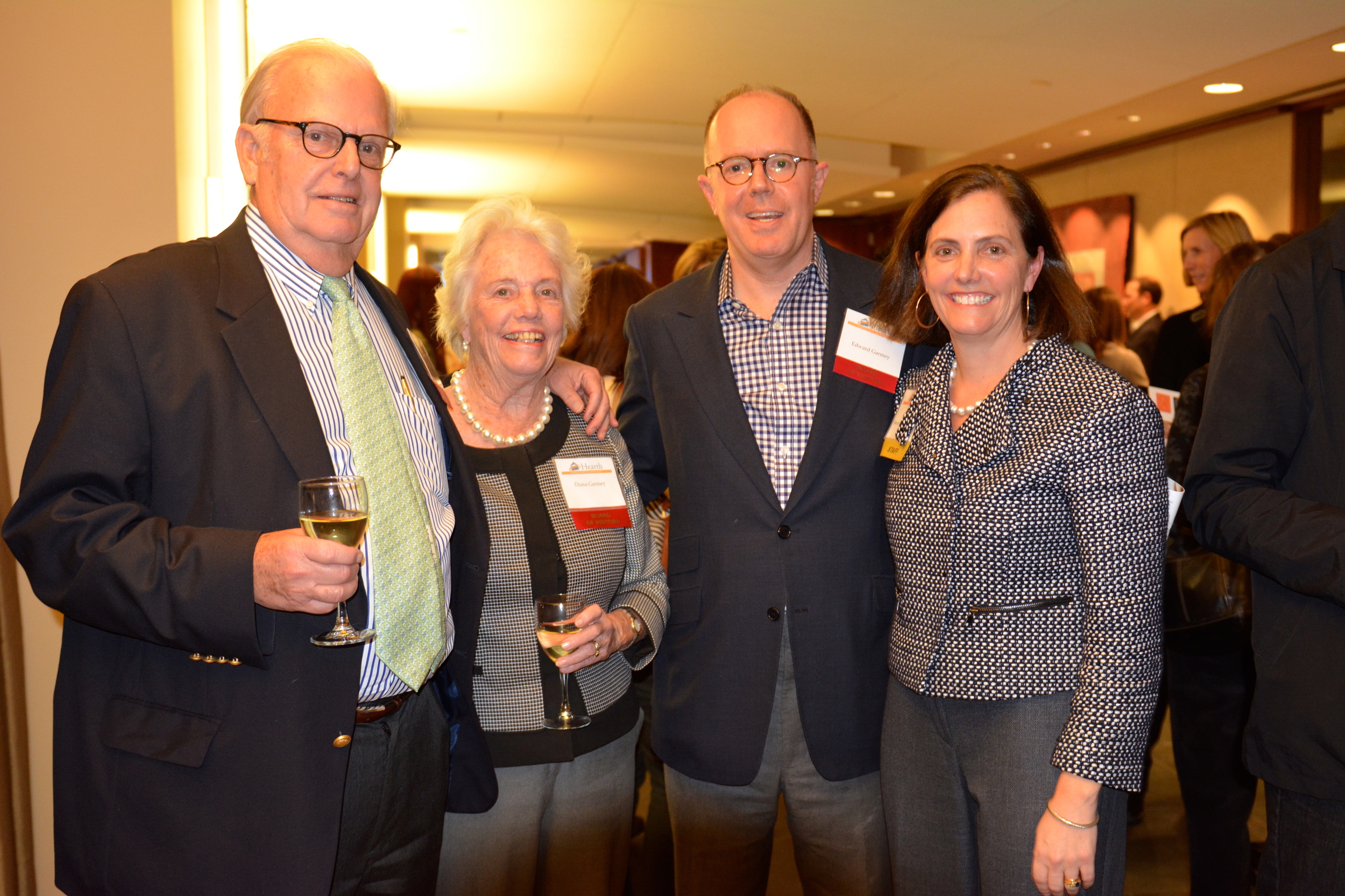  Ron Garmey of Nixon Peabody, with Hearth Board of VIsitor members Diana Garmey &nbsp;and Edward Garmey, and Hearth's Director of Institutional Advancement Annie Garmey. 
