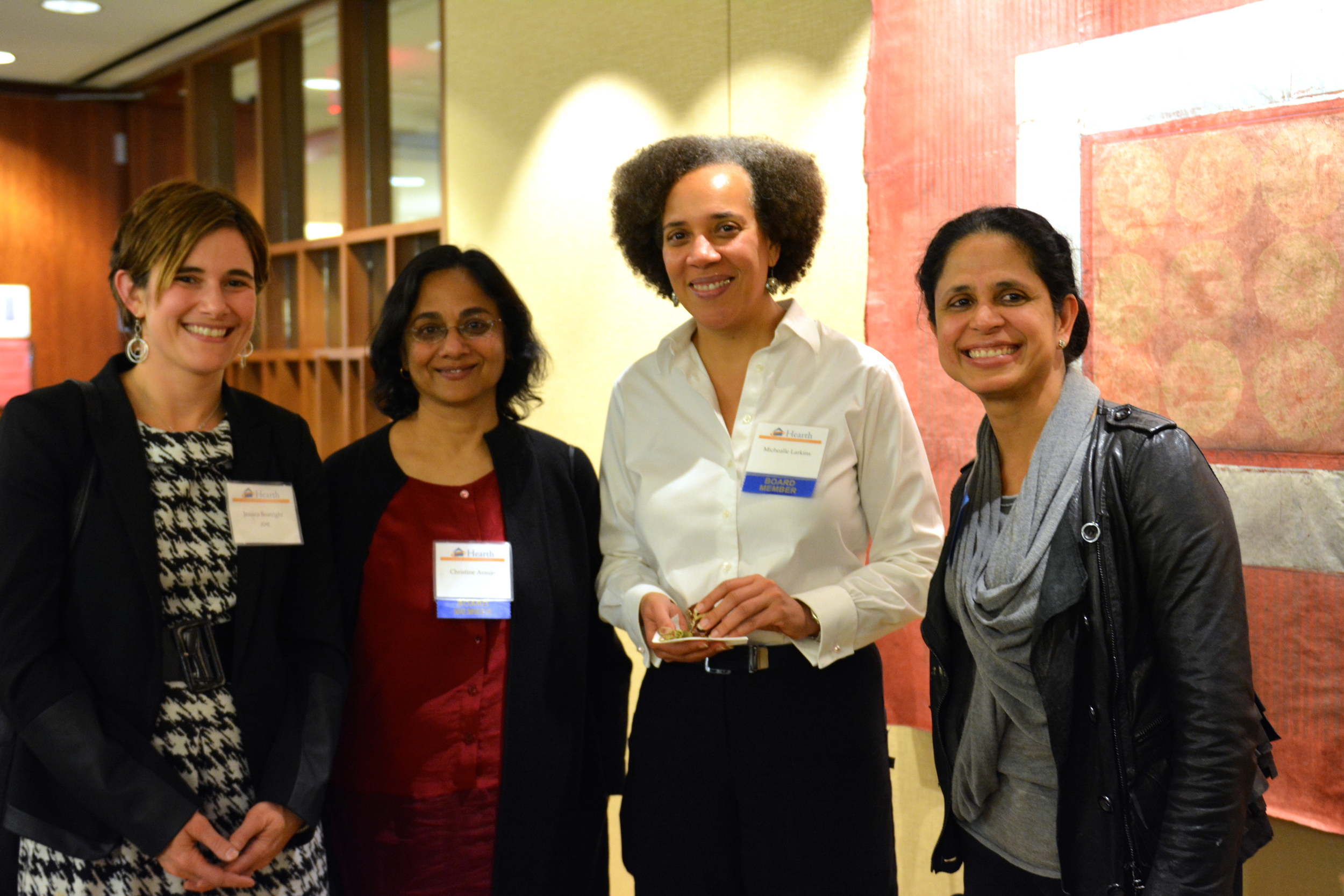  Jessica Boatright from JCHE with Hearth Board Members Christine&nbsp;Araujo, Michealle Larkins, and Param&nbsp;Roychoudhury. 