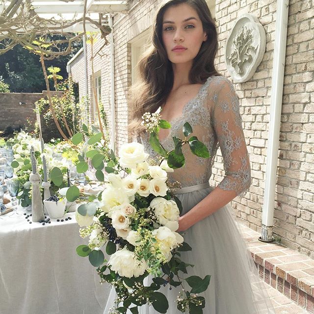 Tablescape and model from Sinclair Moore floral design worksop