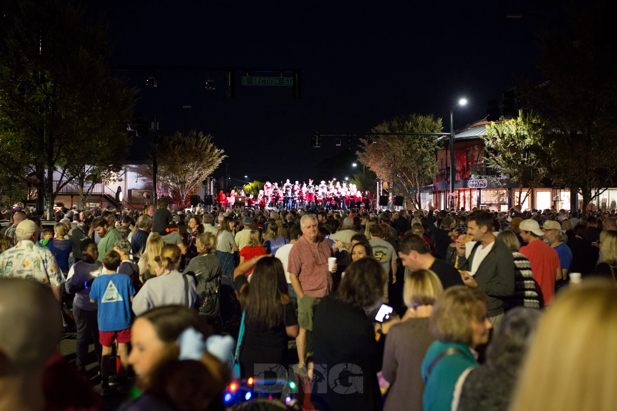 Thousands gather at the corner of Fairhope Avenue and Section Street.