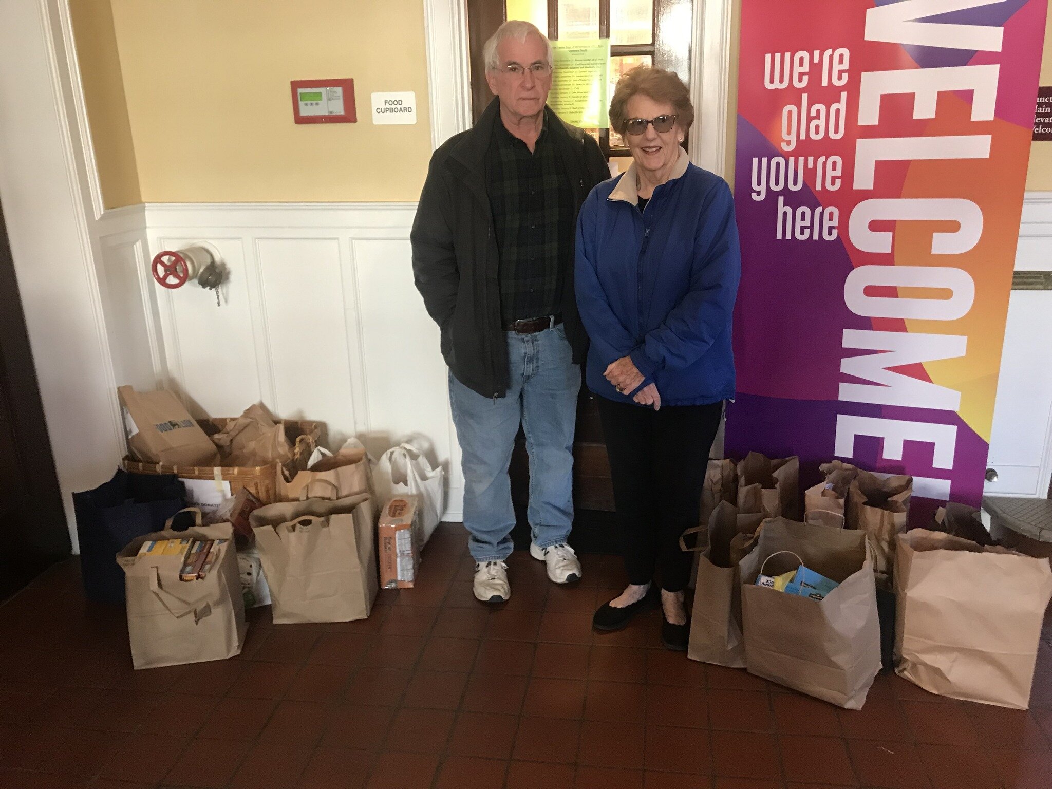 Special thanks to Steve and Sheila from First Presbyterian Church, who collected and dropped off 15 bags of food! We were able to immediately stock the NAWC Food Cupboard shelves with the contribution. 
 #neighborshelpingneighbors #communityservice