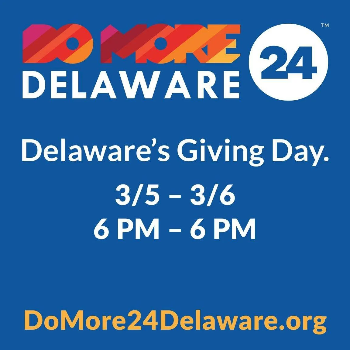We&rsquo;re excited to kick things off by announcing our partnership with Do More 24 Delaware for a 24-hour giving day fundraiser on March 5&ndash;6!

Like, share, or repost this to get the word out! 

Click the 🔗 https://www.domore24delaware.org/fu