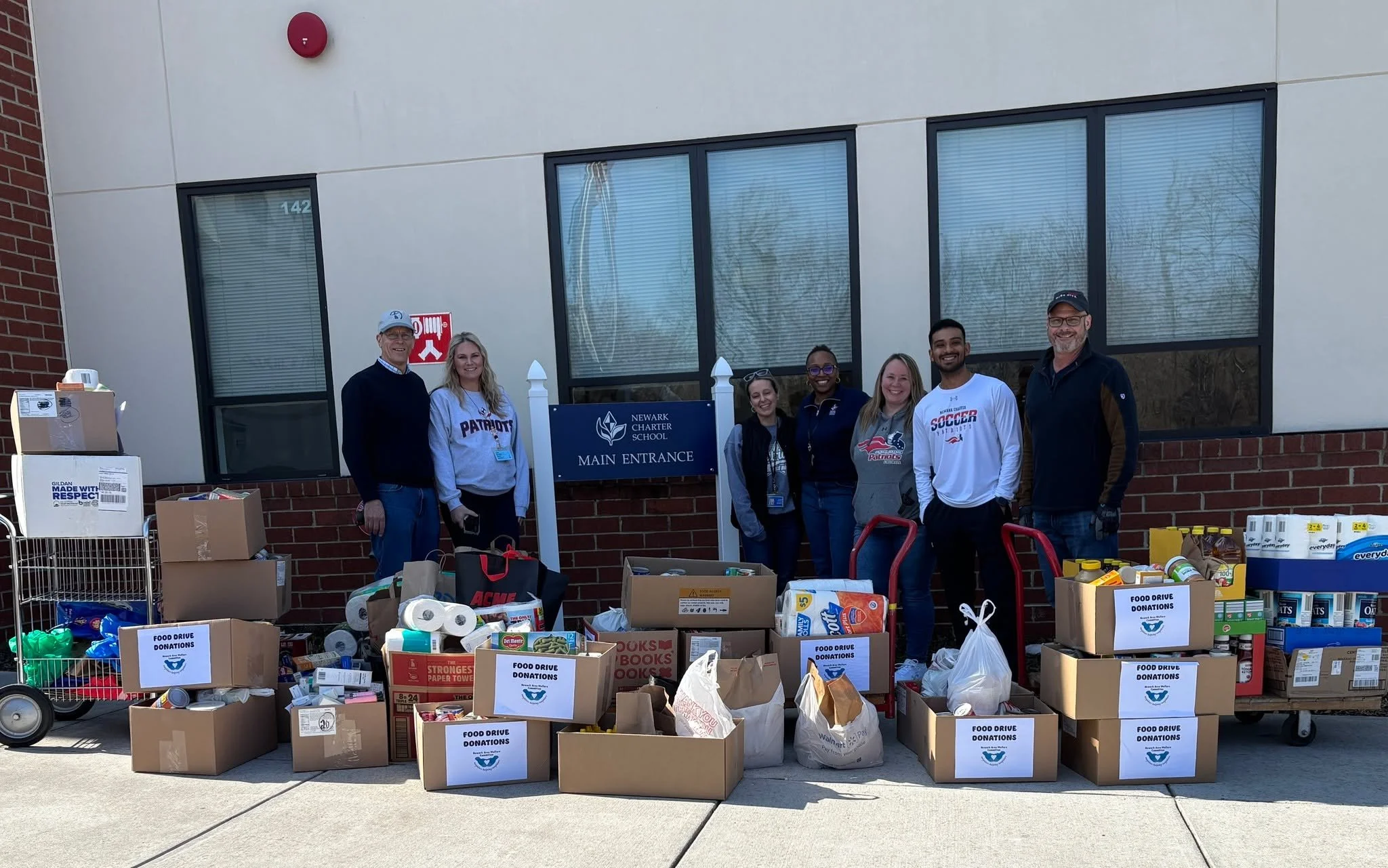 Earlier this month, students from Kindergarten - 5th grade at Newark Charter School collected more than 1,500 items for the NAWC Food Cupboard! Their goal was 1,000 items to earn a schoolwide spirit day, and they far surpassed it.

A heartfelt thank 