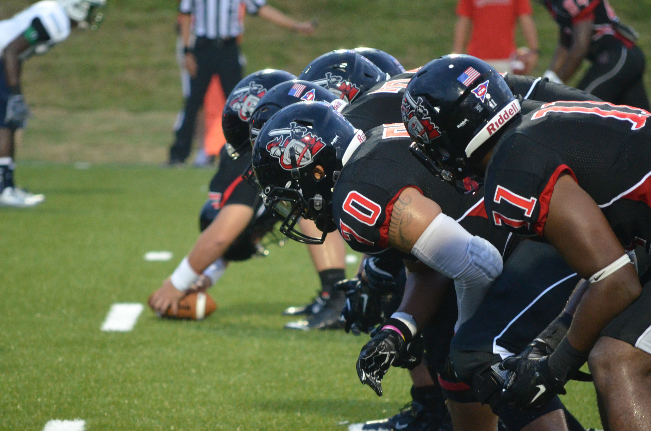 The Crusaders are ready as they are lined up for the next quarter