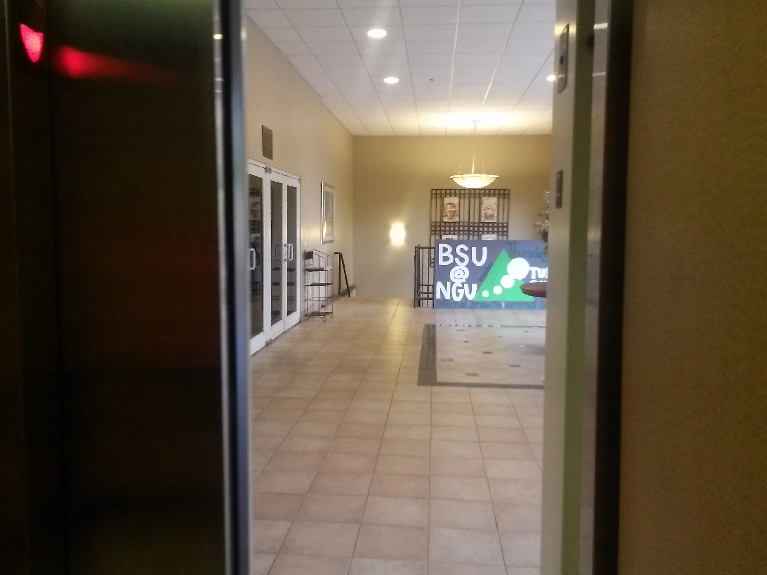 If you ever get hurt or want to for fun, you can ride up an elevator to the cafeteria. 