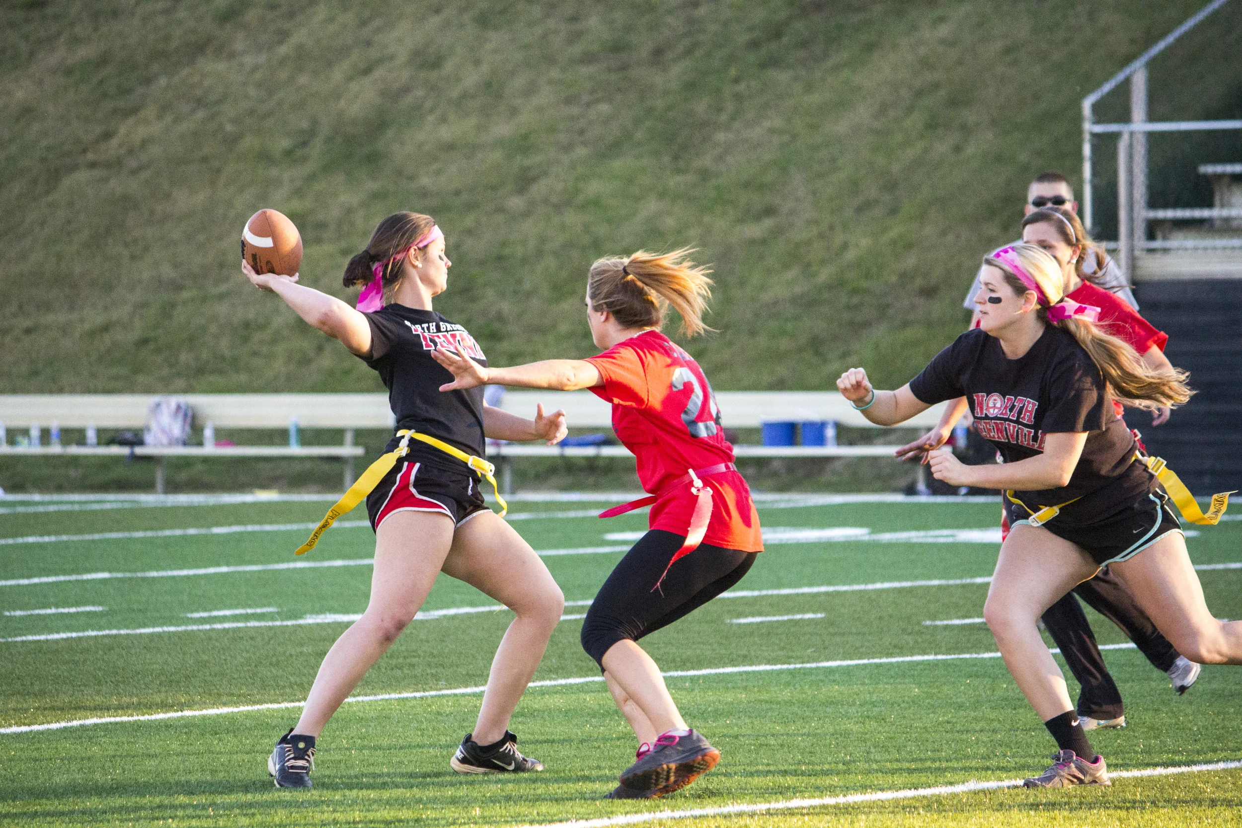 Junior Misty Brockell winds up to throw a pass downfield.
