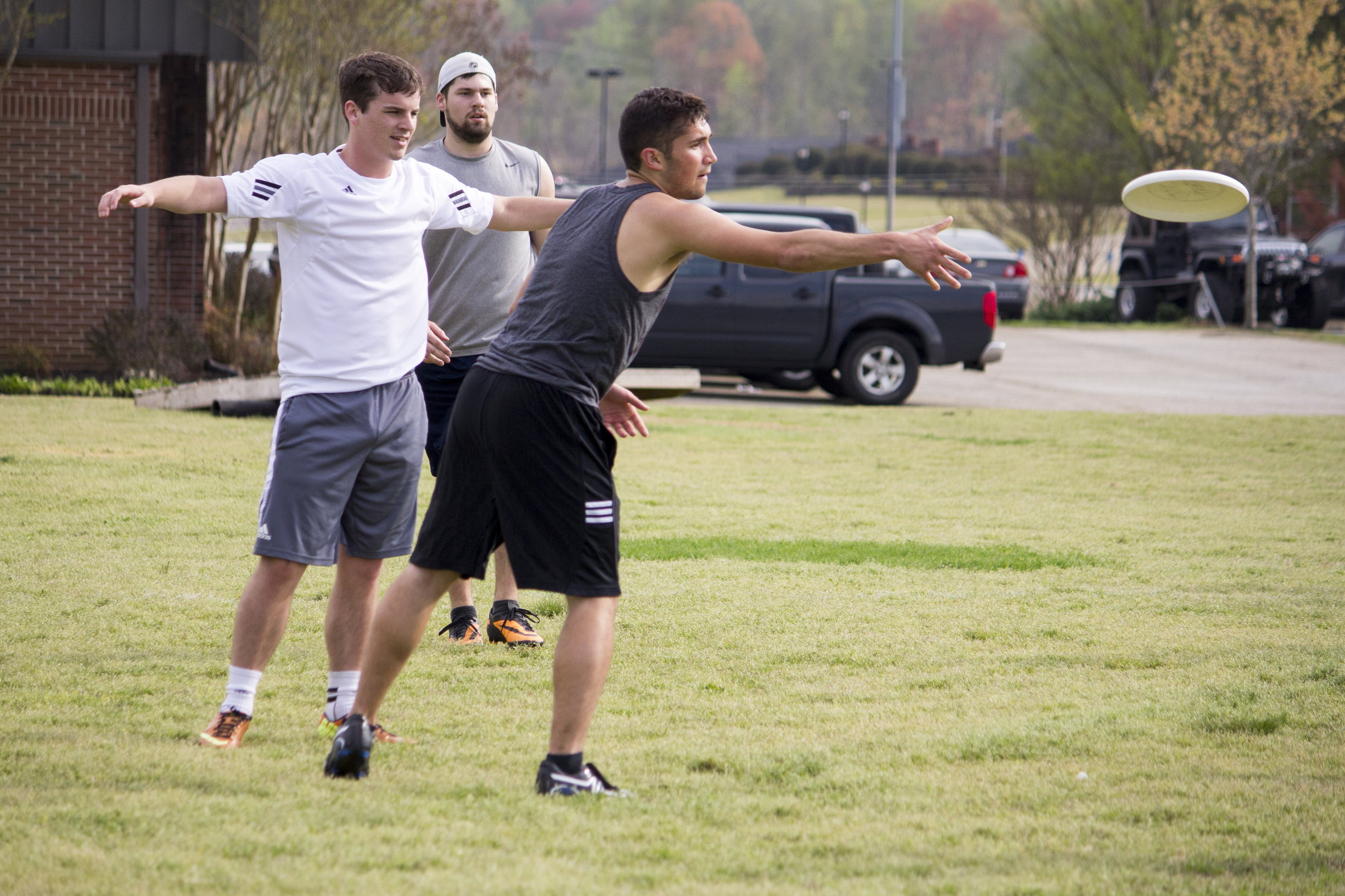 Josh Mckeown throws back to his fellow teammate. 