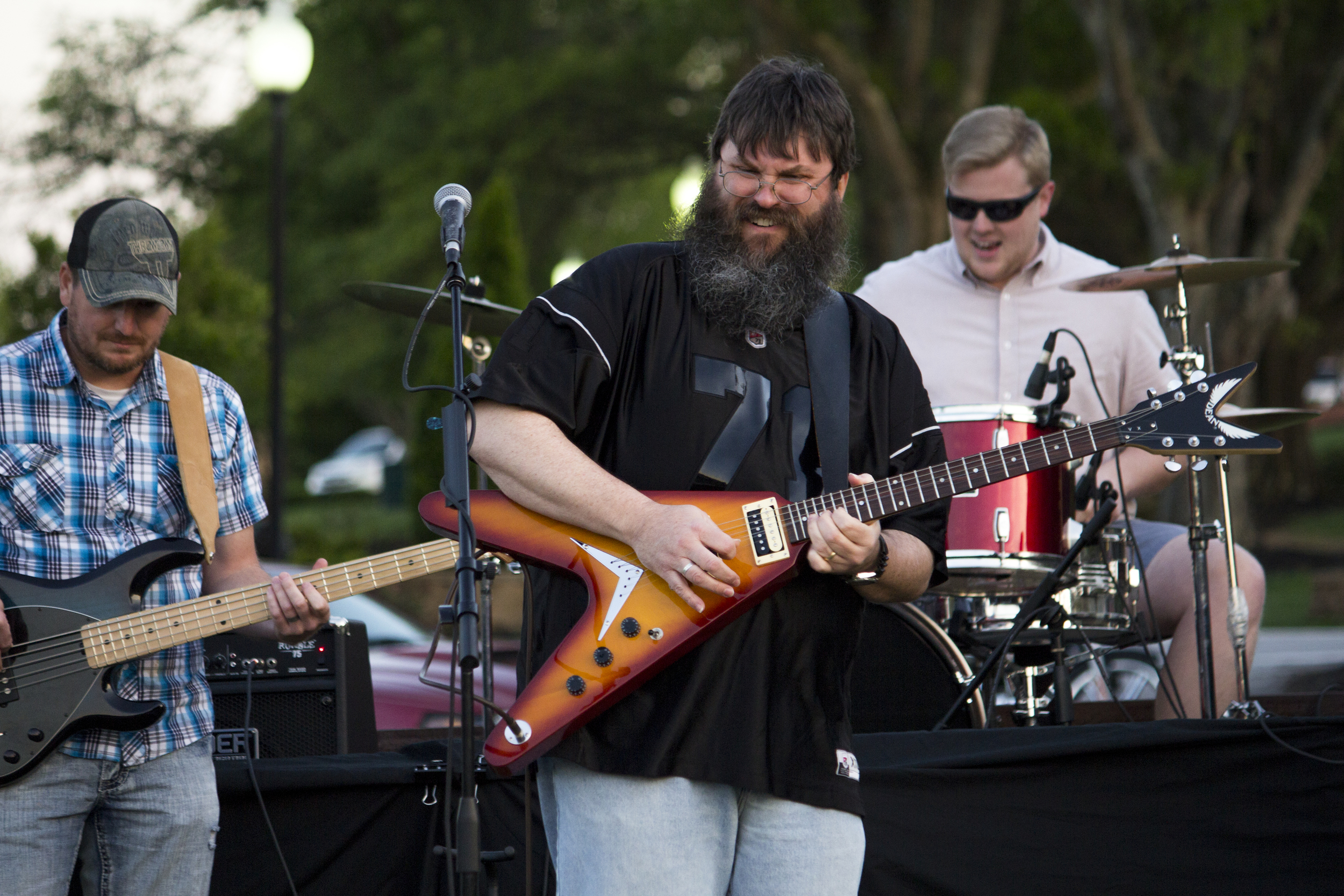 Rankin jams out on his guitar and gets the crowd cheering loud. 