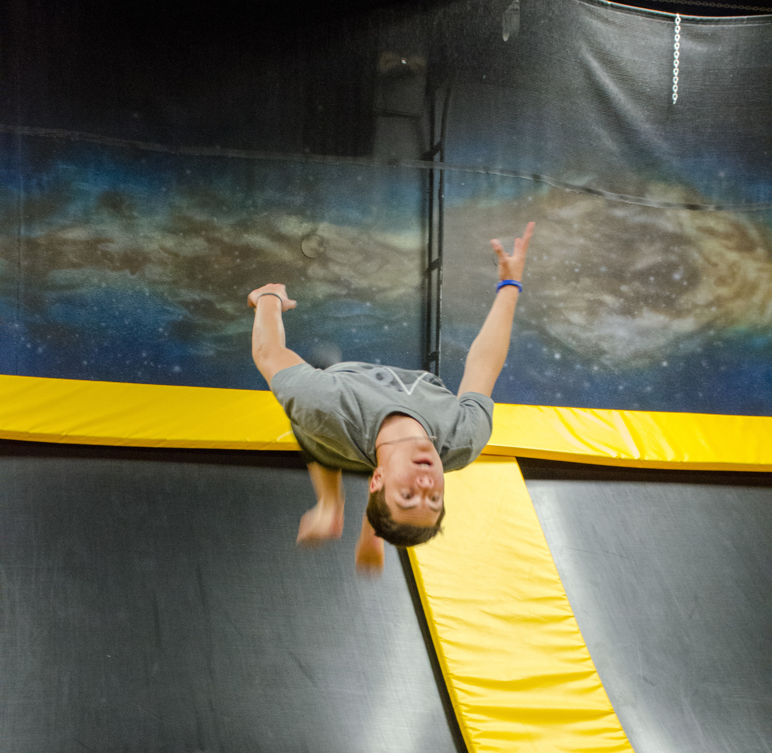 Logan Hahn shows off his tricks to all his friends. 