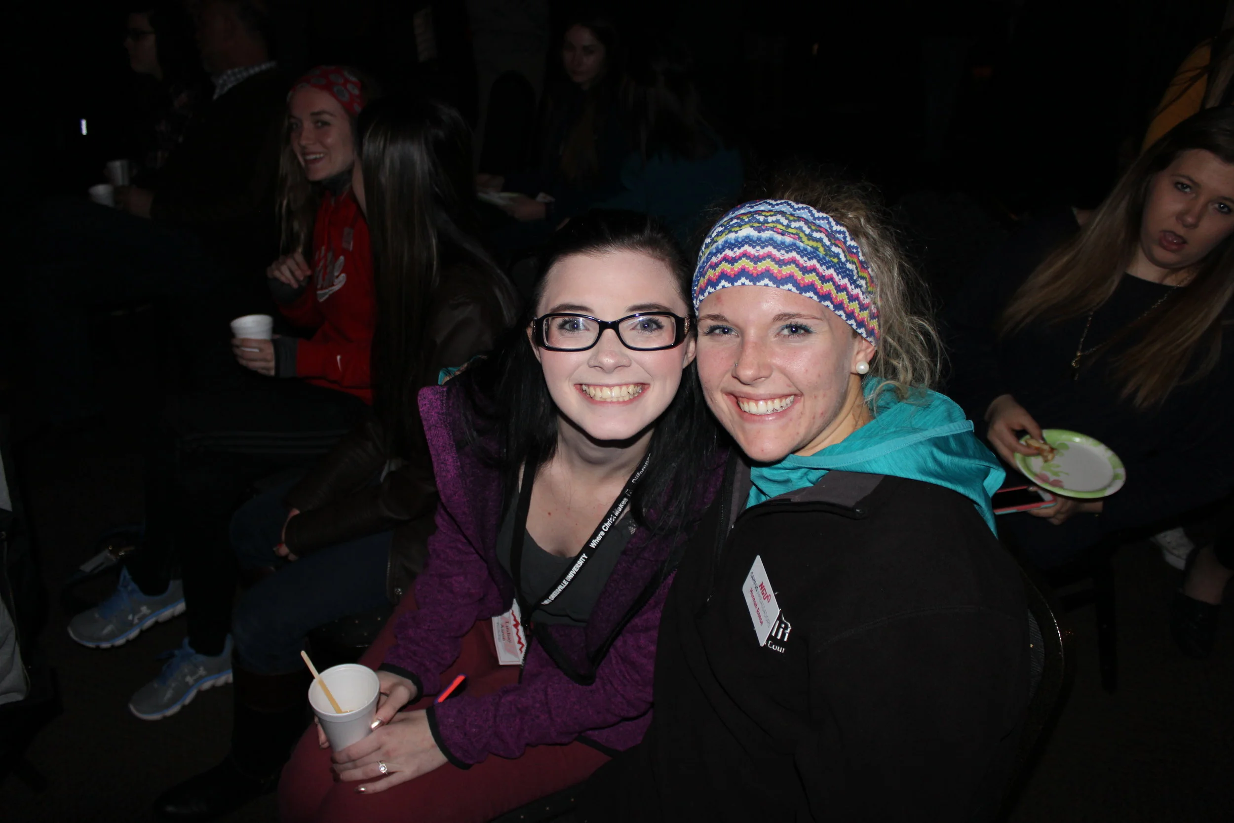 Hanna Reese and her overnight guest Lindsay Aaron enjoying the show. 