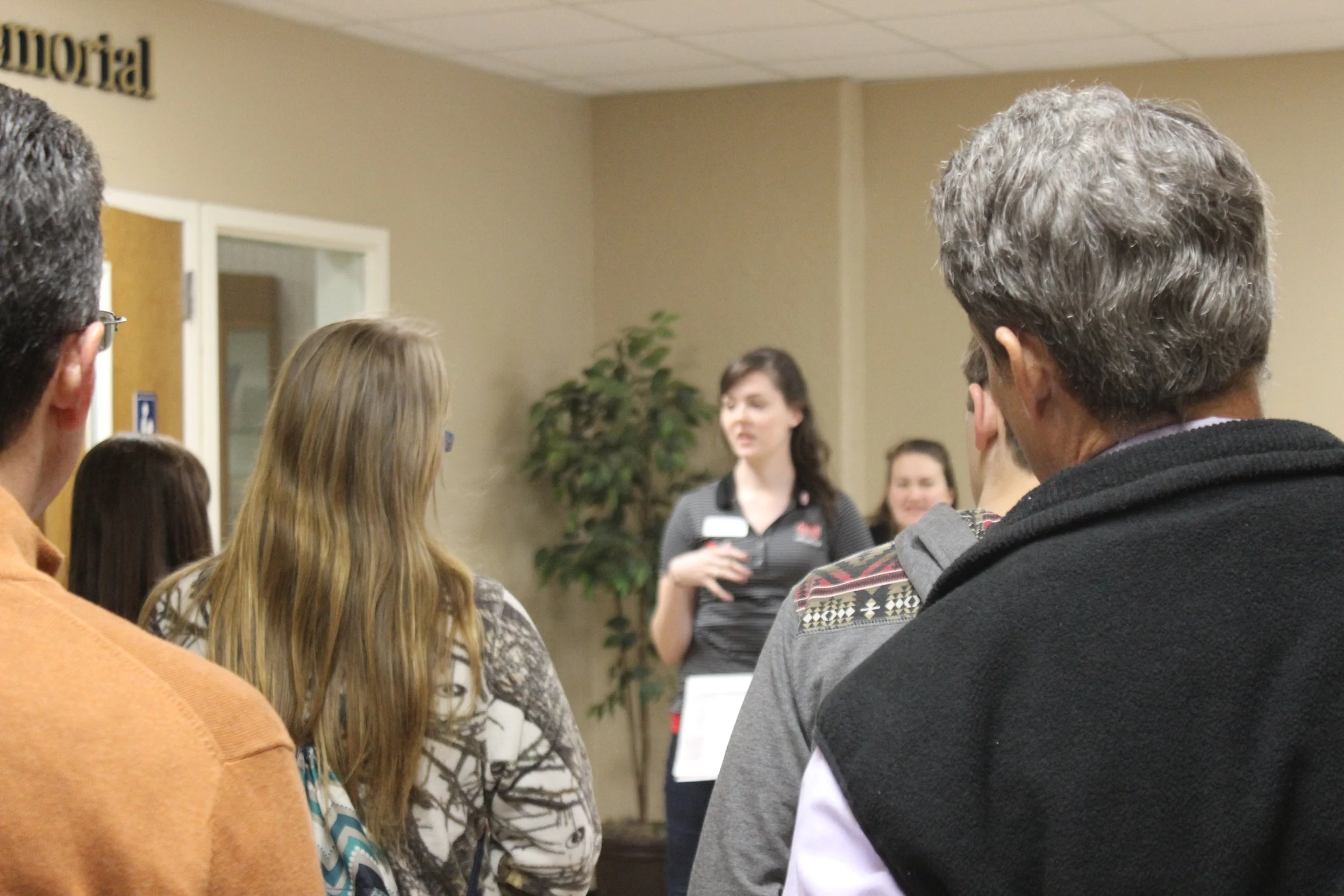 The future students and their parents continued to learn about campus while in the library. 