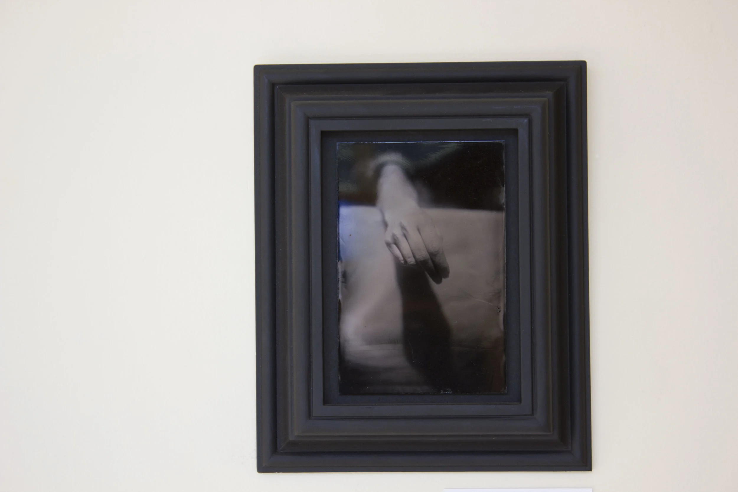 Smith presents observers with another wet plate collodion in Homage to Steiglitz . The name of the piece draws reference to the famous photographer Alfred Stieglitz of Hoboken, N.J. who died in 1946.