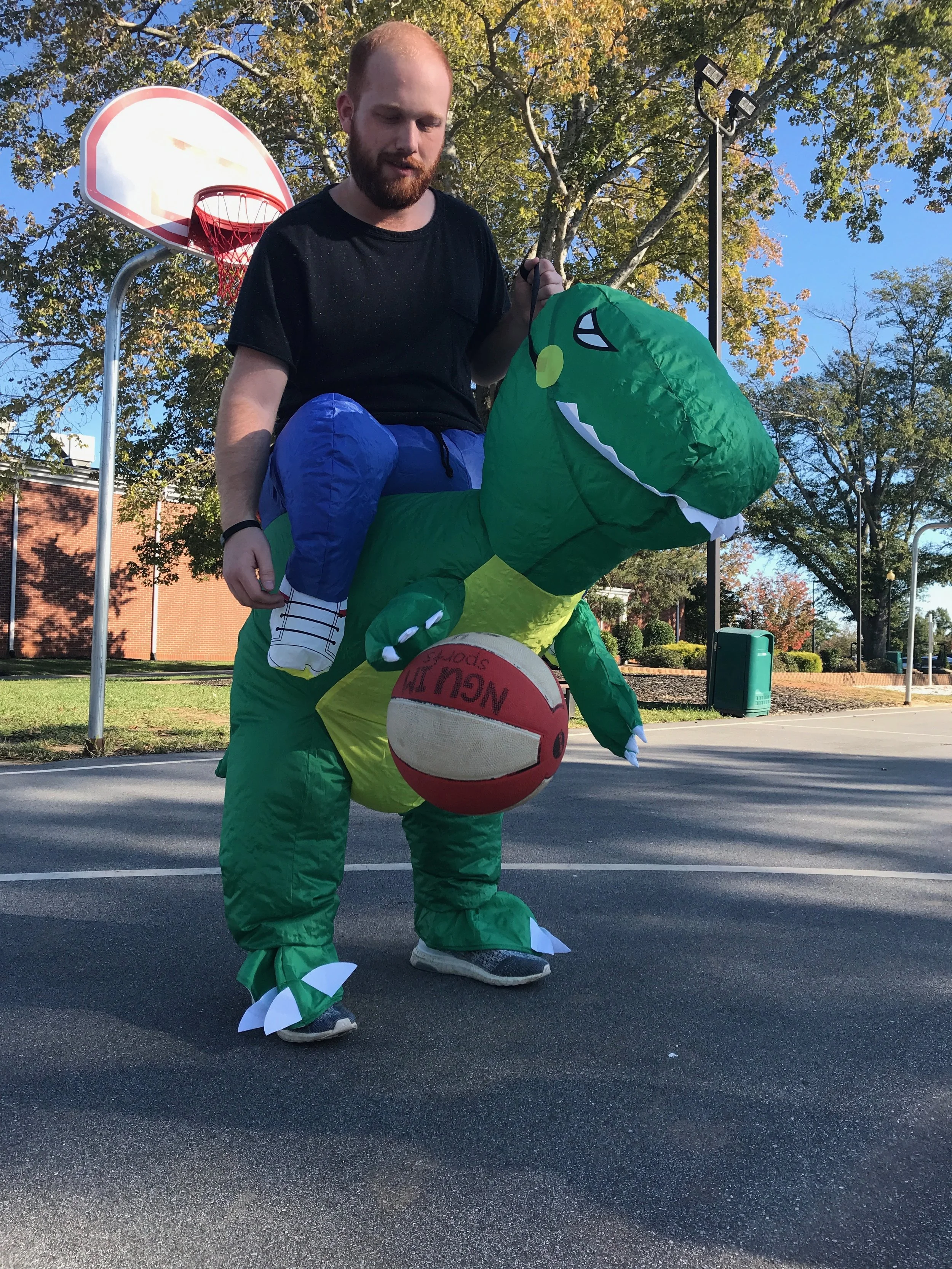 Danny likes to show off his dribbling skills, which are pretty impressive in spite of his tiny arms. 