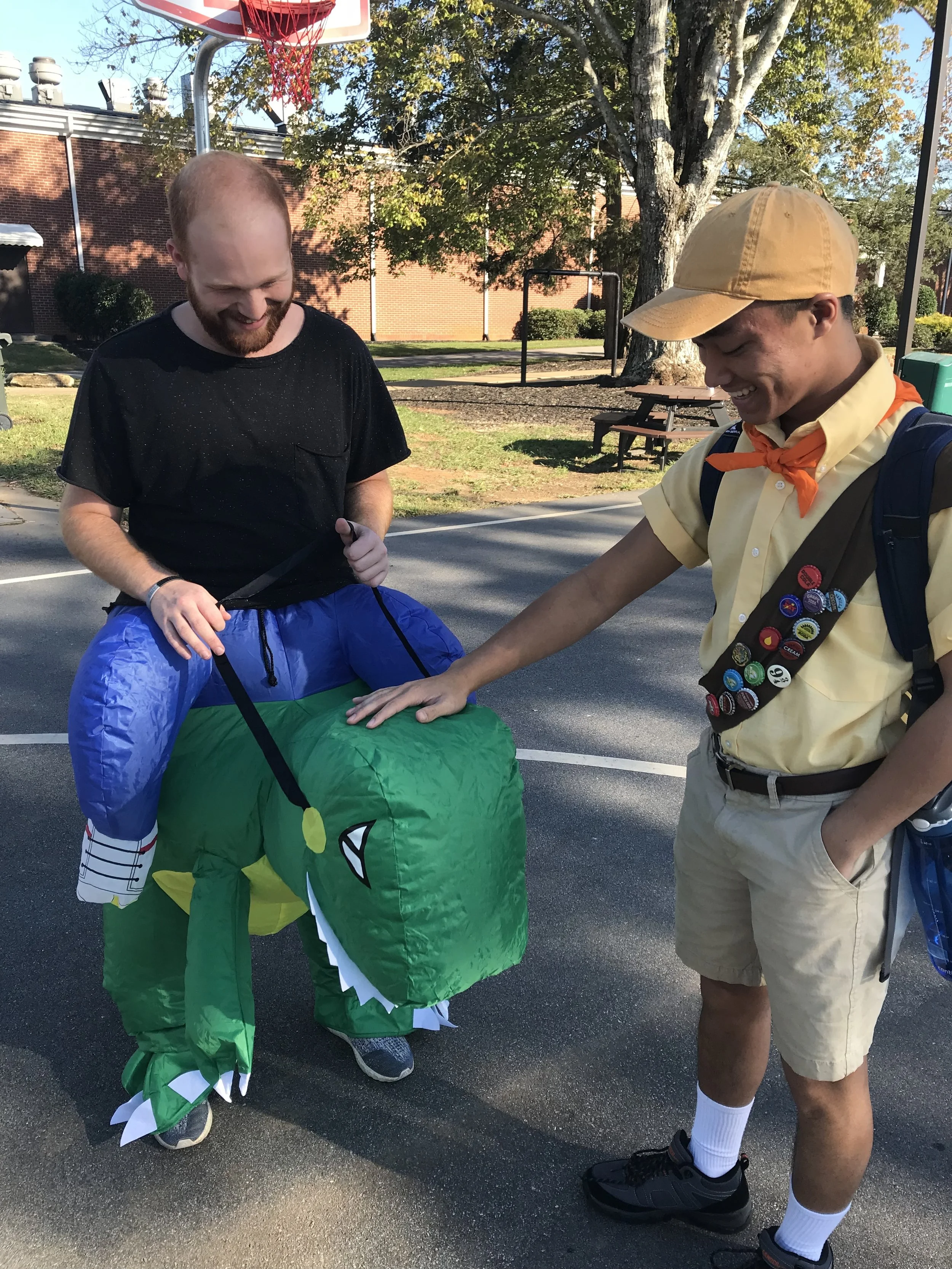 Danny always makes time in his schedule to happily hang out with friends like Adam Kelly (sophomore). 