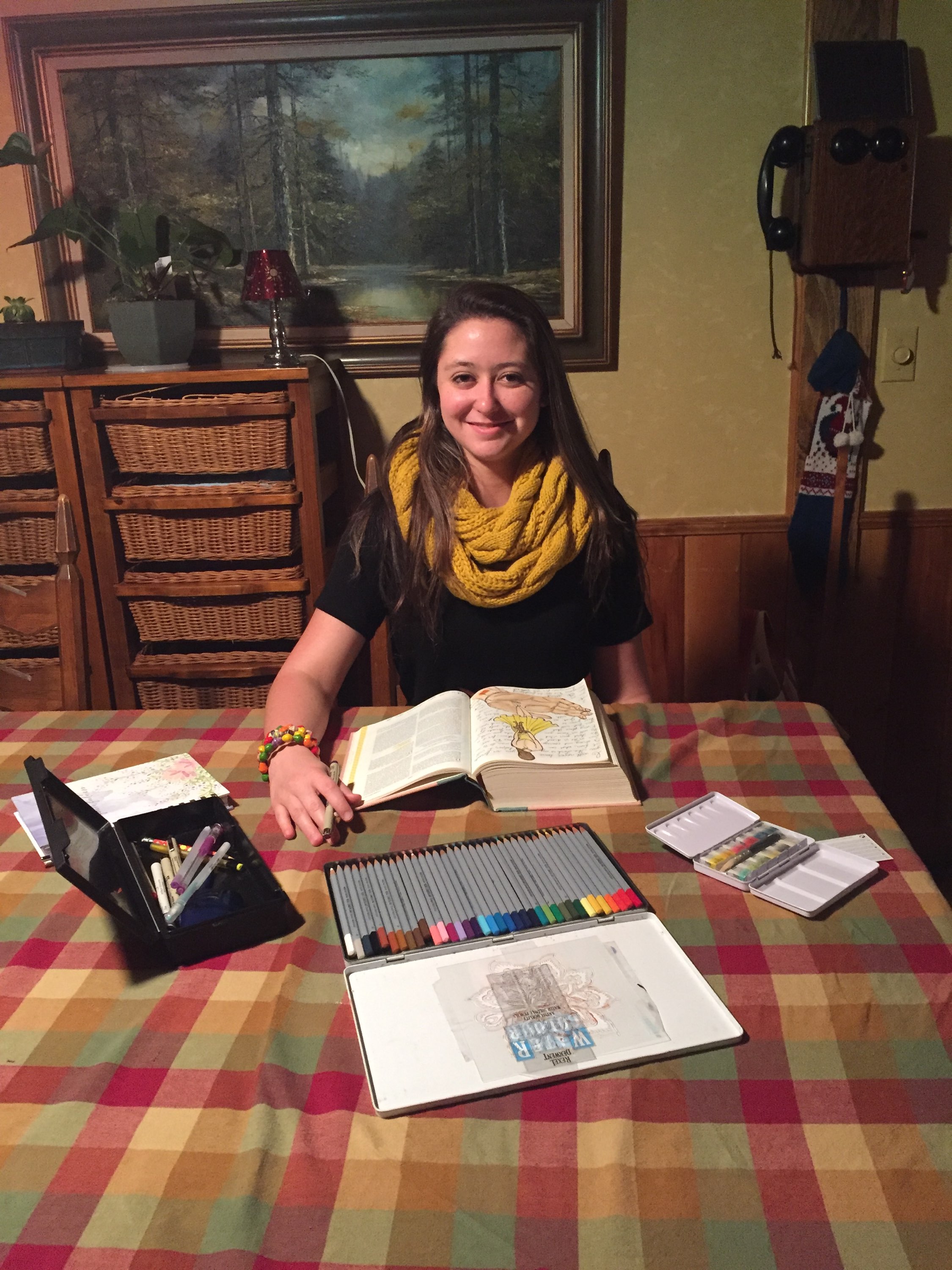 Grace Barrows (Senior in high school - dual-enrolling) says her favorite gift she has received are her journalling Bible and art supplies. 