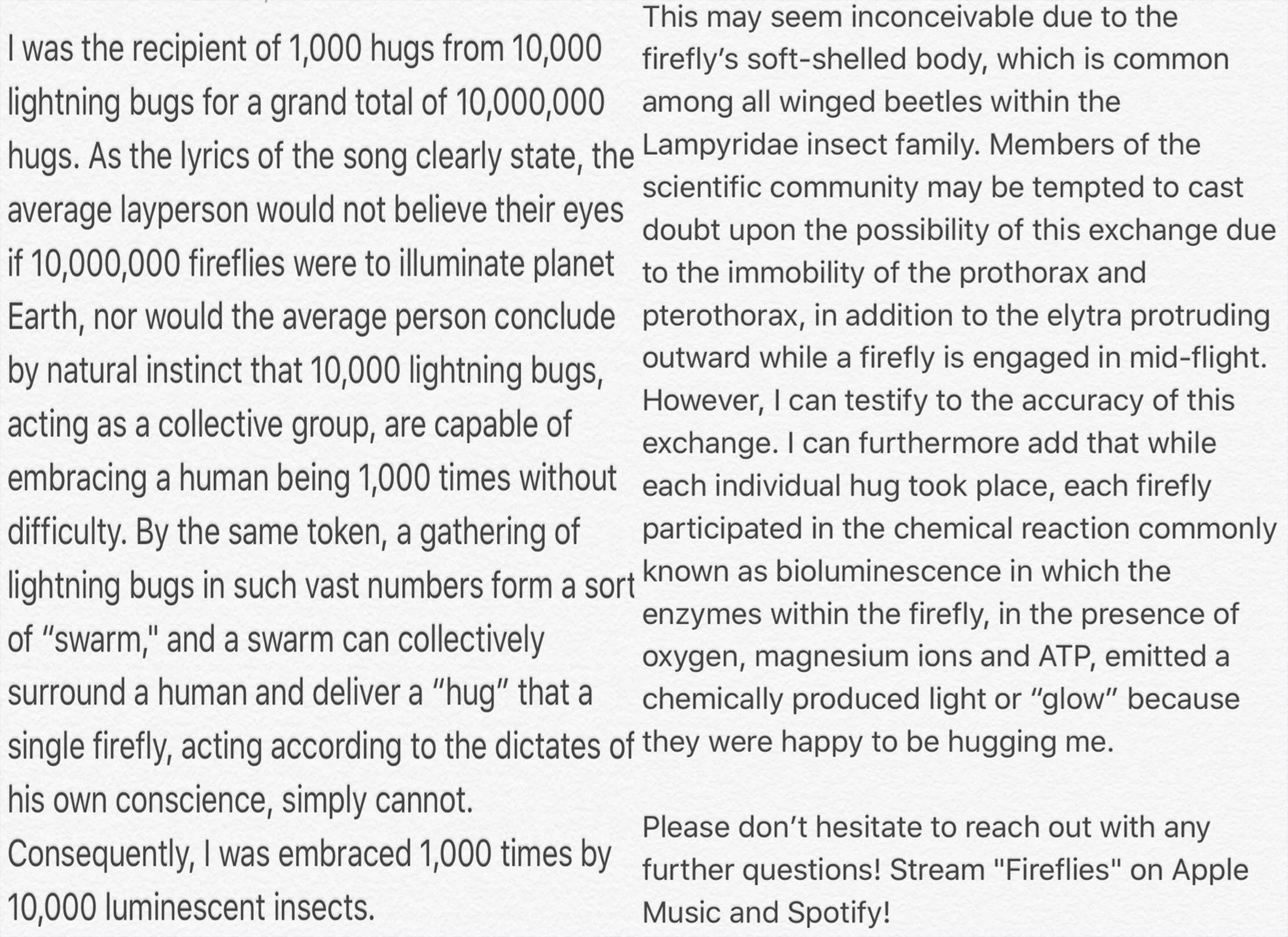 Adam Young's response Courtesy:http://www.billboard.com/articles/columns/pop/7881803/owl-city-fireflies-back-on-charts-interview 