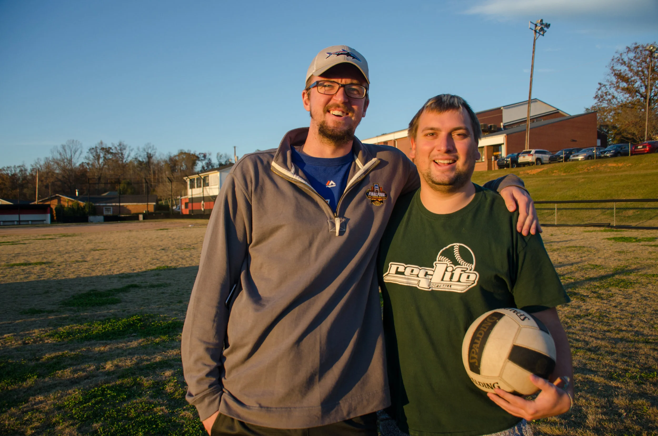 Bryce Allen, junior sport ministry major, "I'm thankful for Brent because he's a good friend." Brent Simmons, junior sport ministry major, "I'm thankful for nature because it's beautiful."