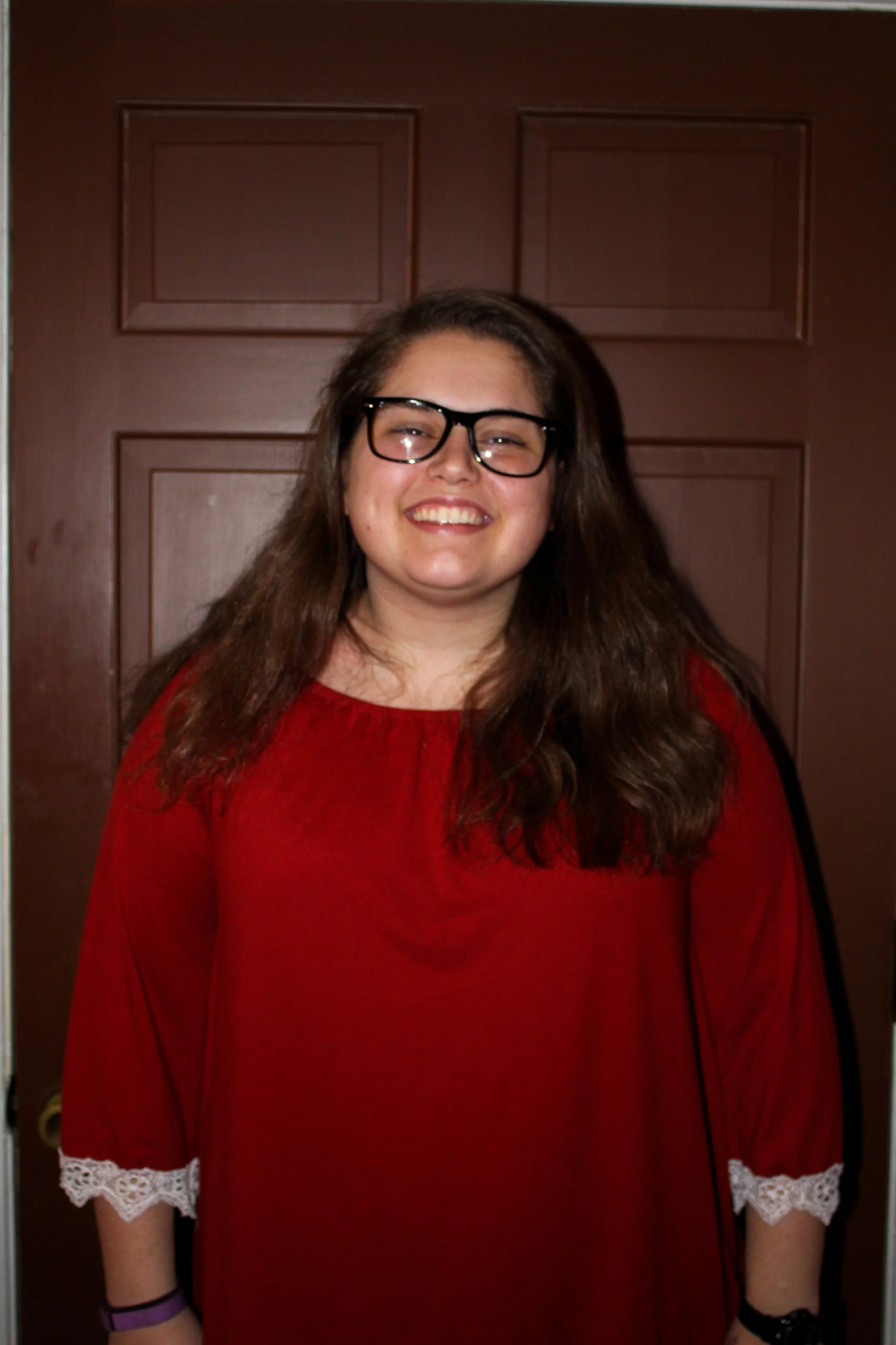 Junior secondary mathematics education major Victoria Darr showcases her support for the awareness of heart disease. 