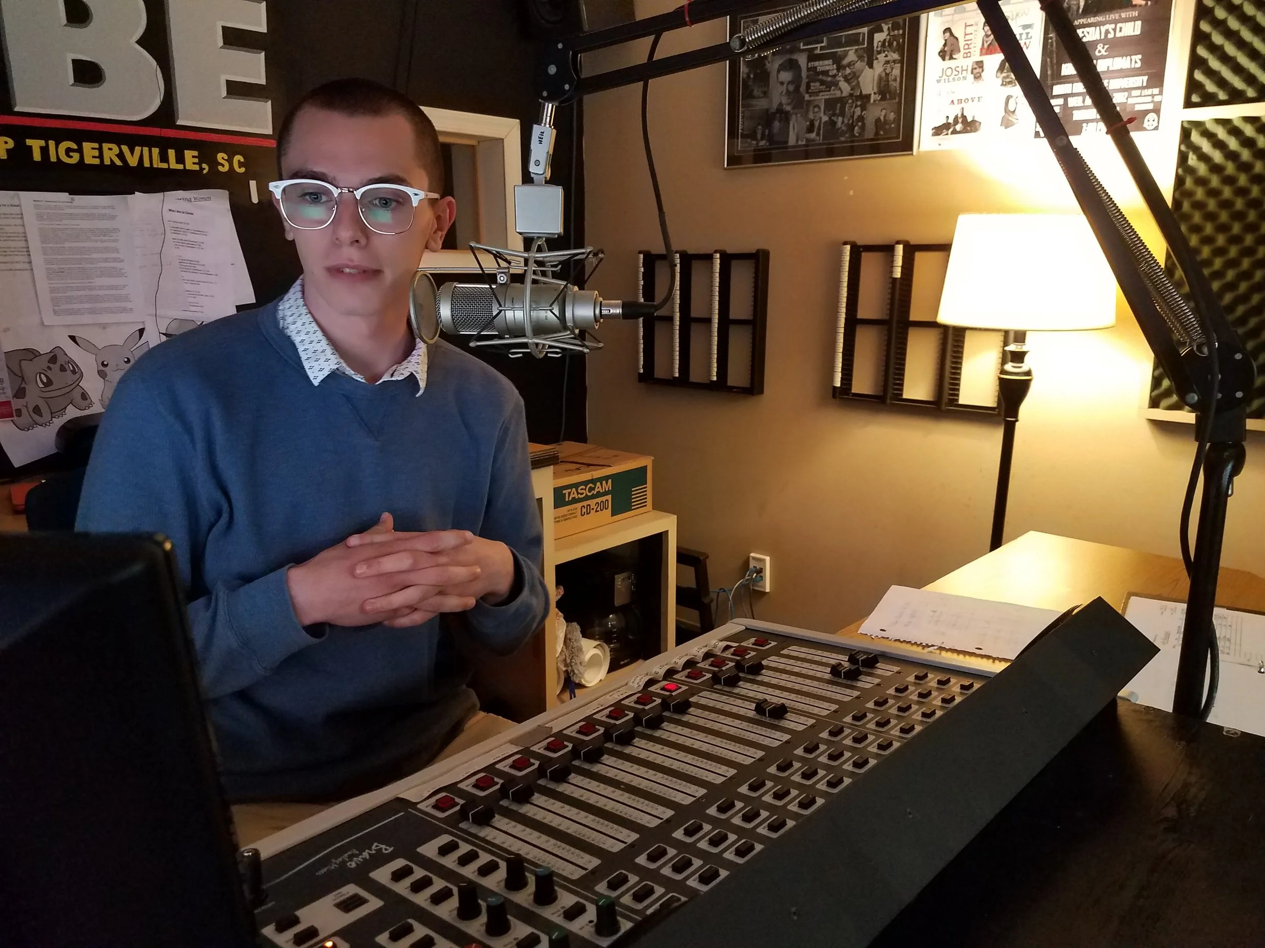 Bejamin Chiles hosts the school radio show The Vibe.