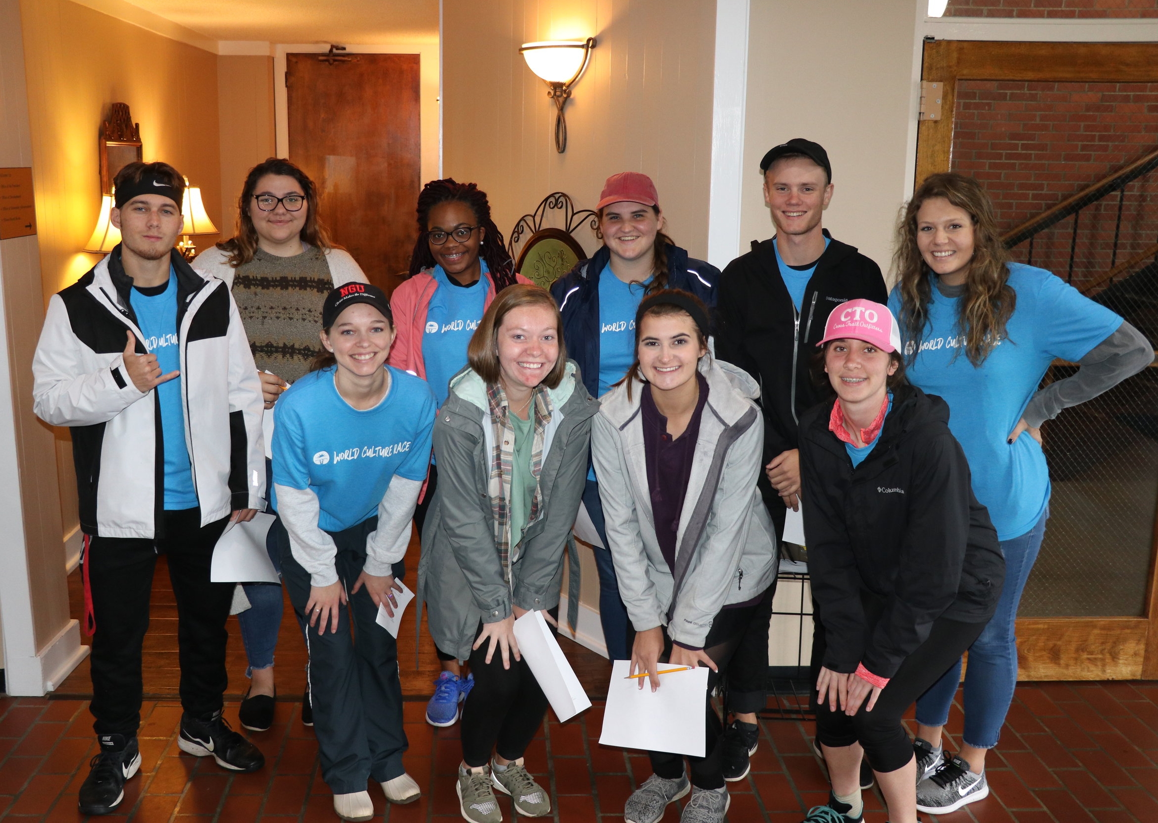 Back row from left to right: Hawk Jacob (sophomore), Heather Shulke (freshmen), Mikaela Hawes (sophomore), Mary Richardson (senior) Jon Kesey (senior) and Hannah Giordano (senior). Front row from left to right: Anna Catherine Wayne (senior), Kimberly Gautier (sophomore), Libby Smith (junior) and Joelle White (junior).
