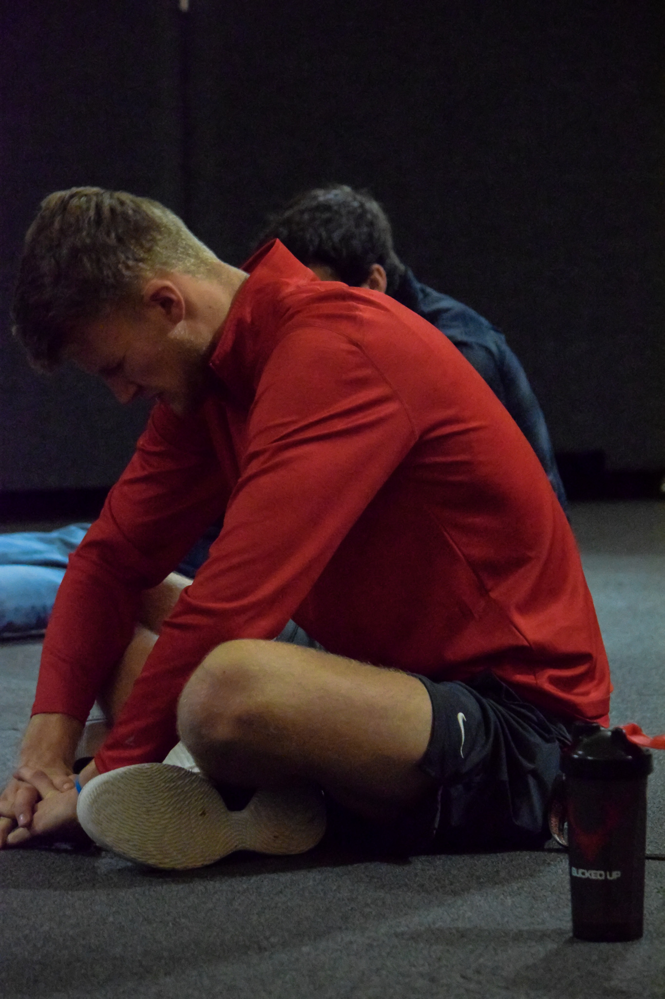Junior, Ben Hamsho focuses on what he is saying during his time of praying.