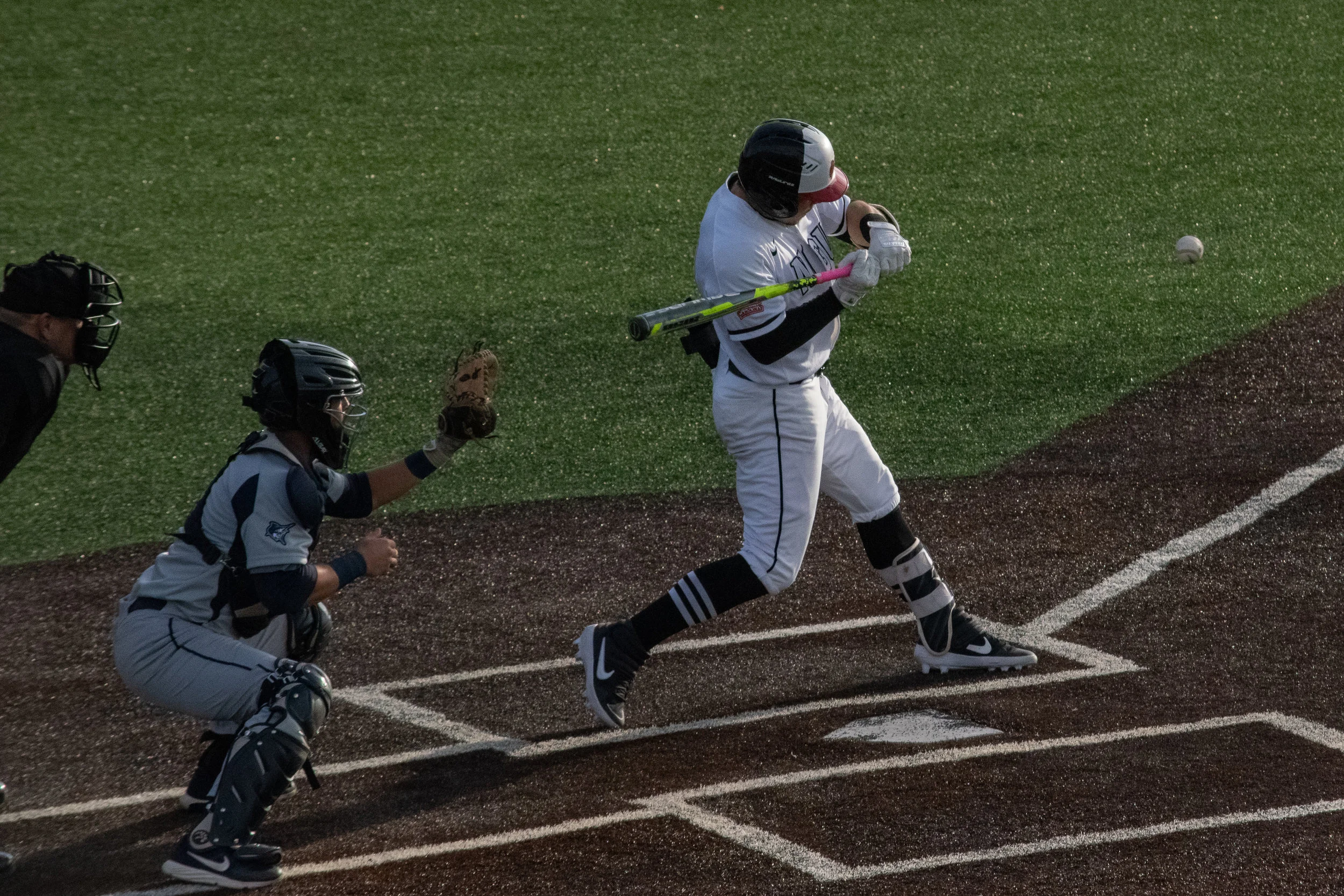 Senior Jeffrey Chandler Jr. (24) begins to swing but pulls back once he sees it is too close.