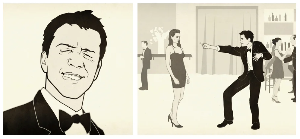 STILLS FROM ANIMATED SHORT "HOW TO DANCE WELL" &nbsp;Mr Porter, collaboration with animator Daniel Sousa