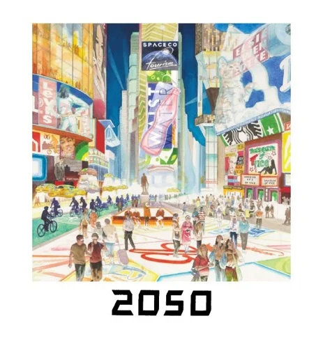 4. TIMES SQUARE VIEW, 2050 One Times Square (David R. Godine), watercolor, 2011