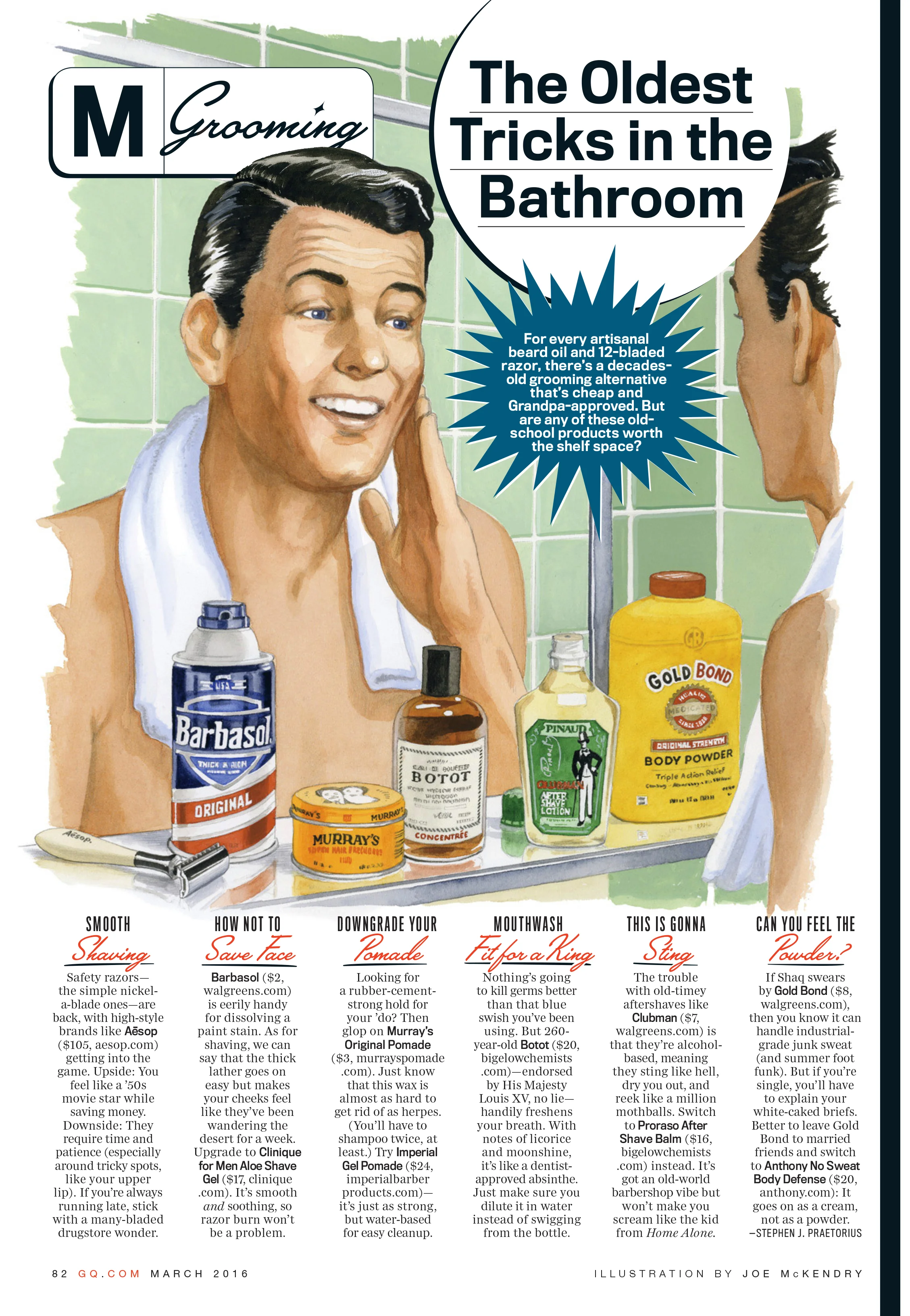 OLD SCHOOL GROOMING GQ Magazine, March 2016