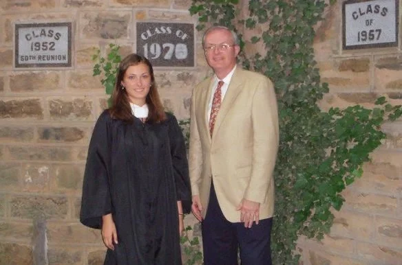 Julia and Rich during her graduation from Princeton (standing near Rich’s Class of 78 sign on Nassau Hall).