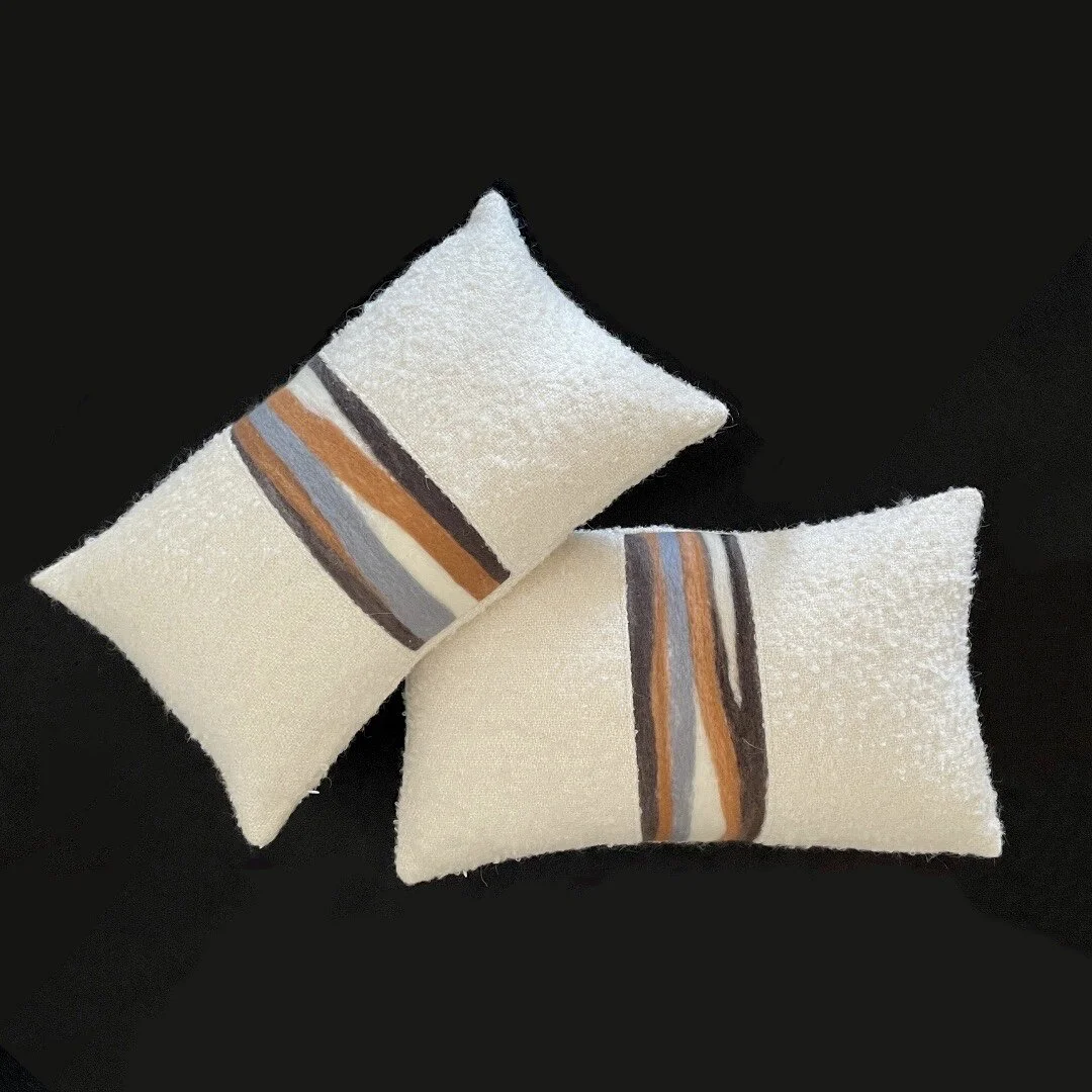 Luxury handmade Belgian linen lumbar pillow