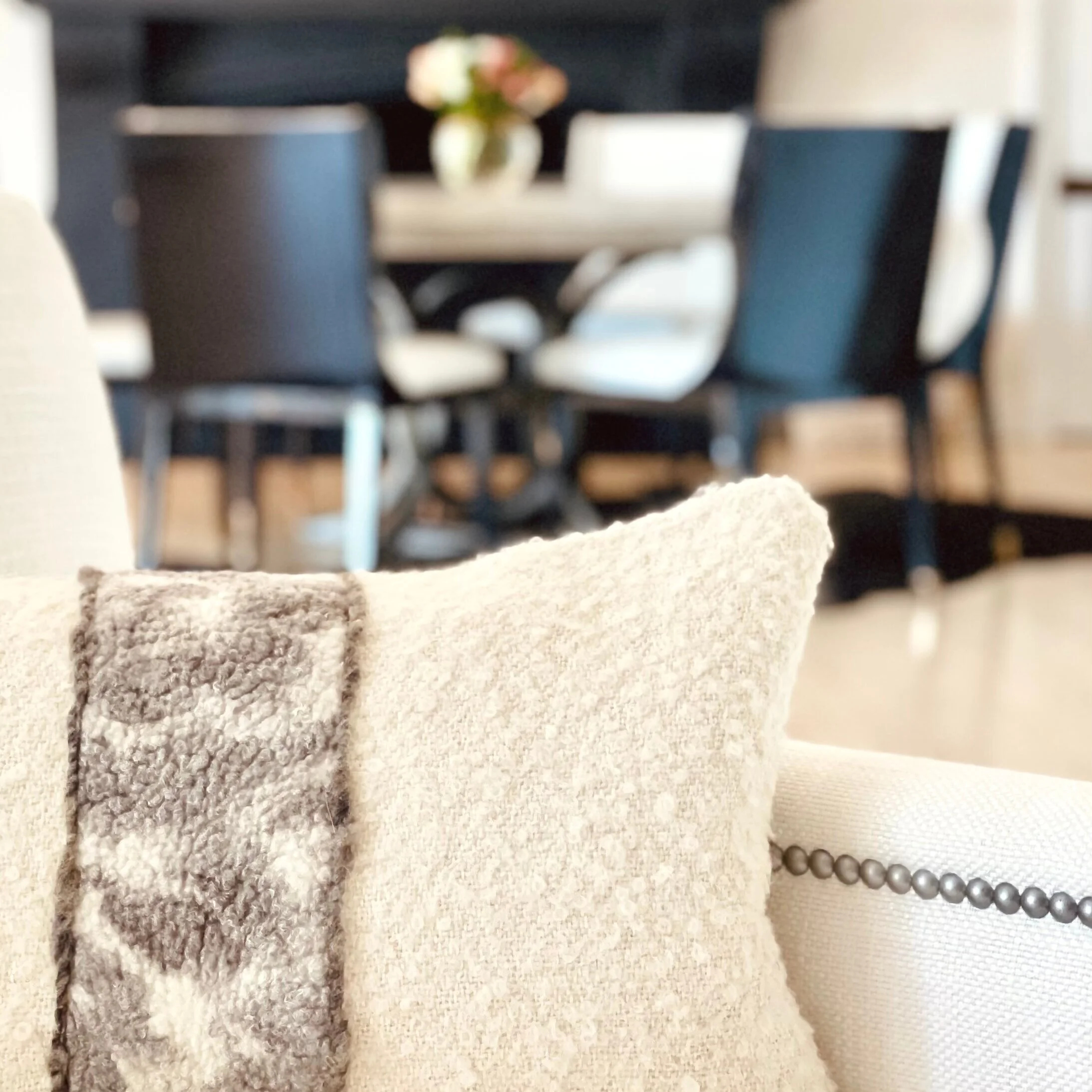 Luxury handmade Belgian linen lumbar pillow