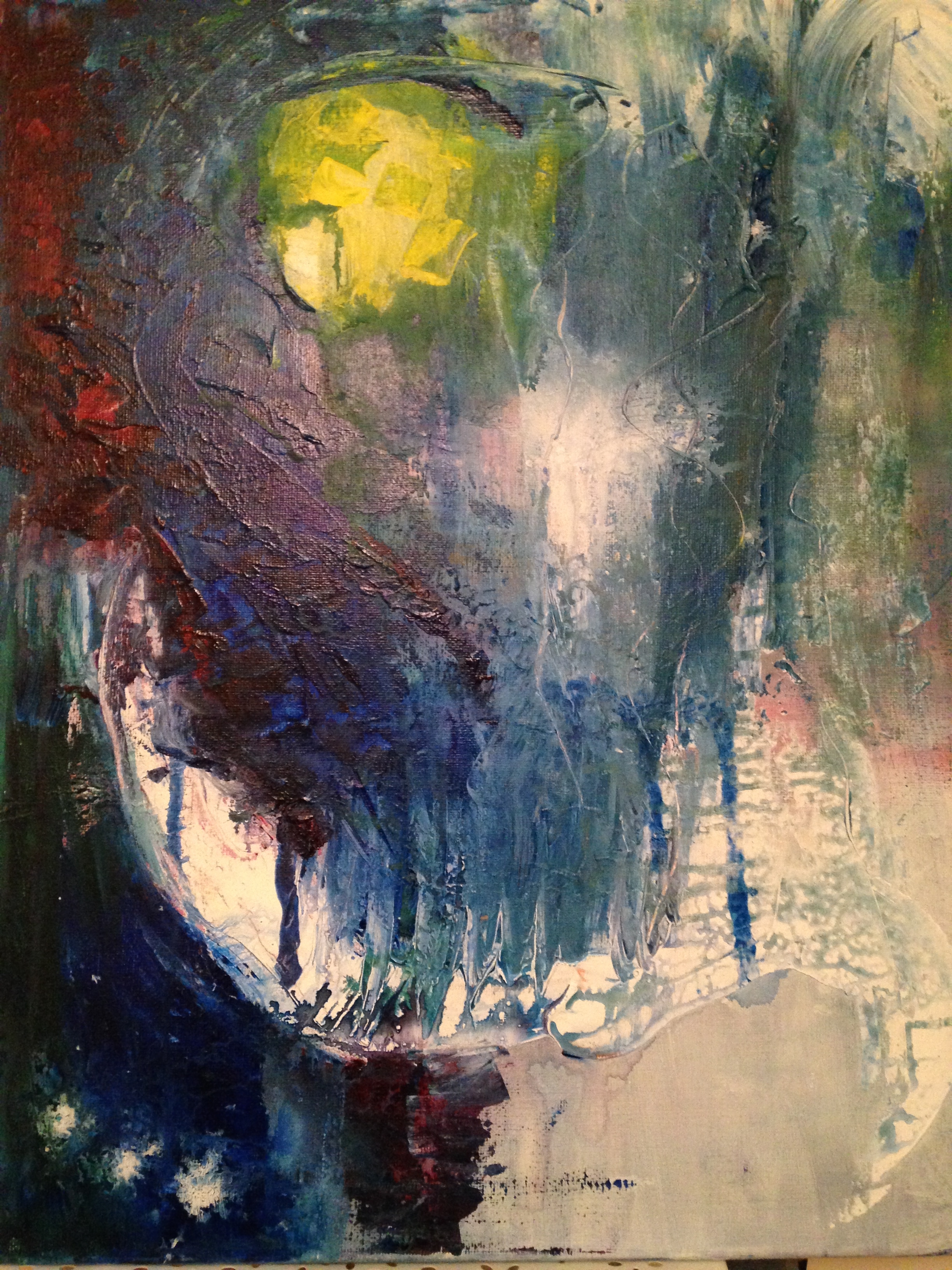 SOLD Man in the Moon, 20x24", acrylic on canvas