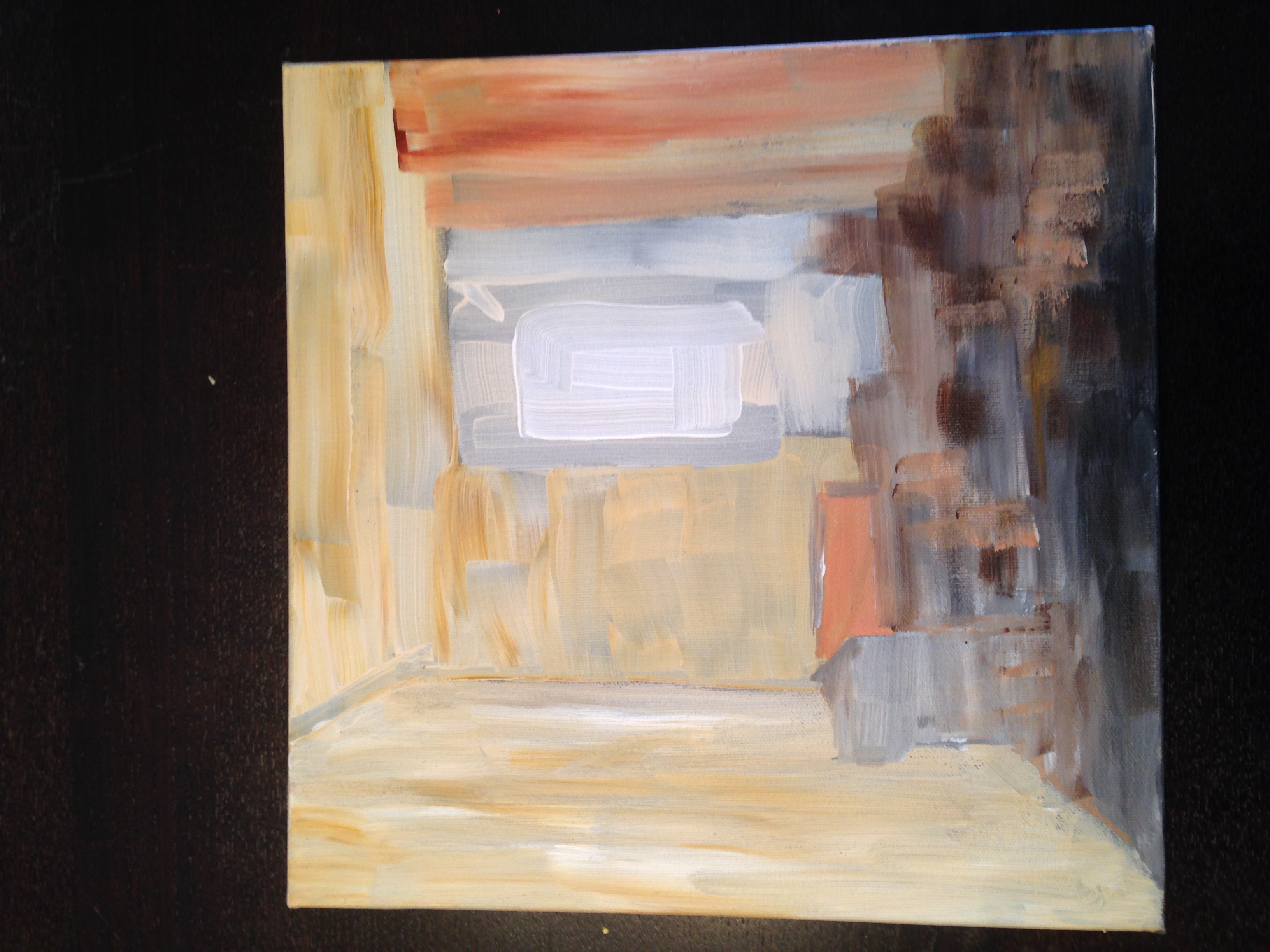 Sunlight in the Villa, 12"x12", acrylic on canvas