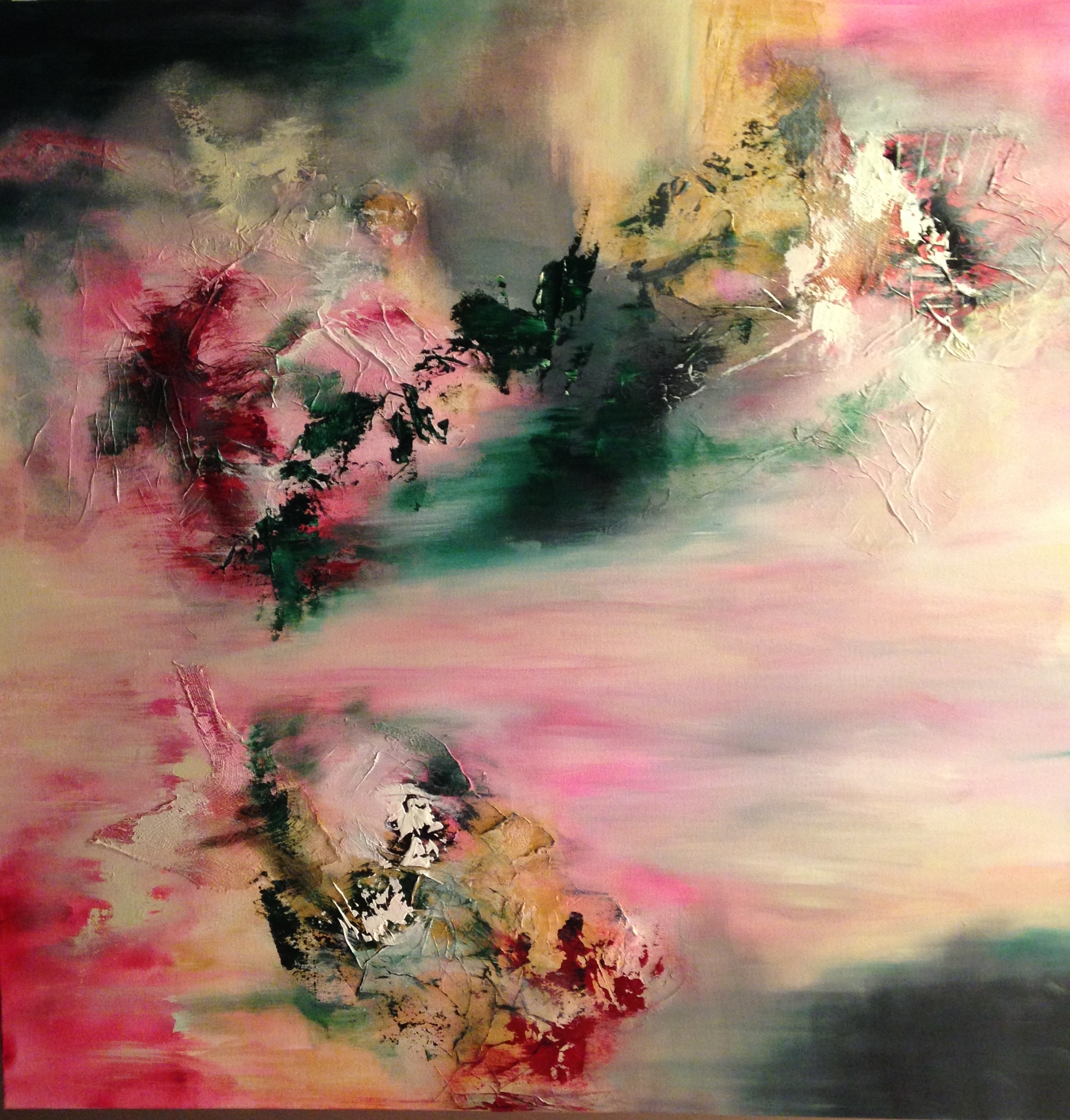 Bridges 30 x 40", acrylic/mixed media on canvas