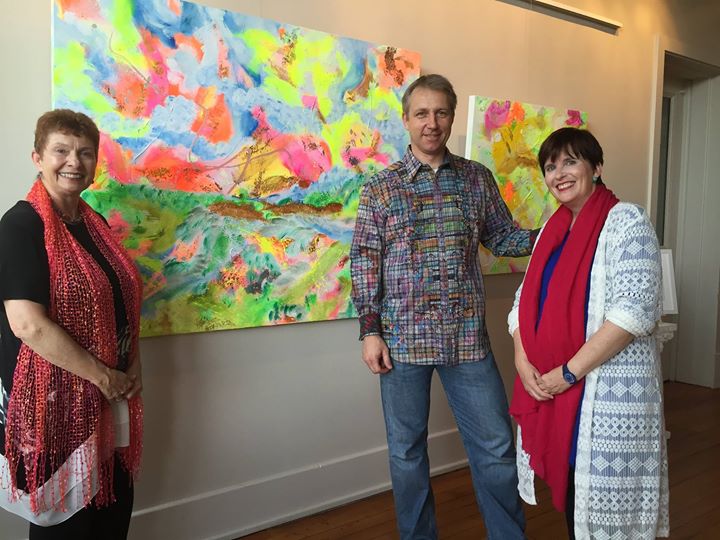 Artist Collective: Duende As Art - Katherine Rody, Adriaan Meijer and Angela Meijer at the reception of "Heartland Homecoming" at Warren Cultural Center.